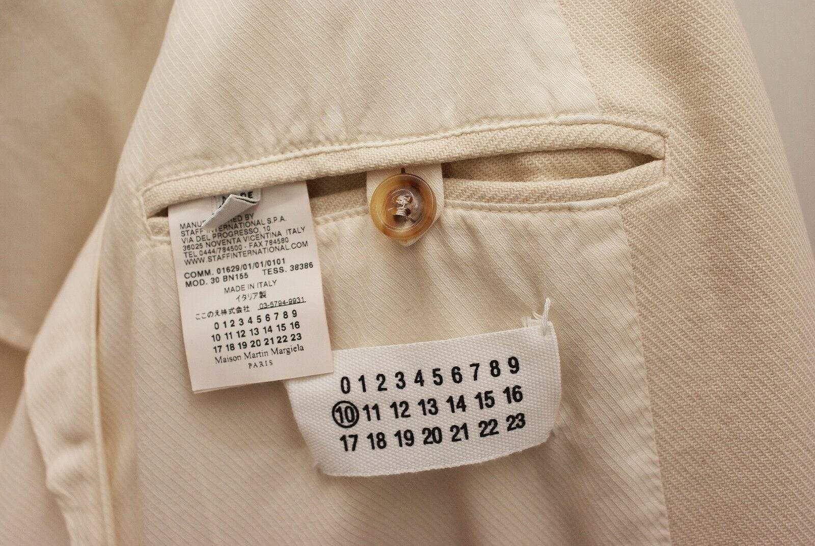 Maison Margiela Cotton Twill Blazer In Ivory Size 48R - 3 Thumbnail