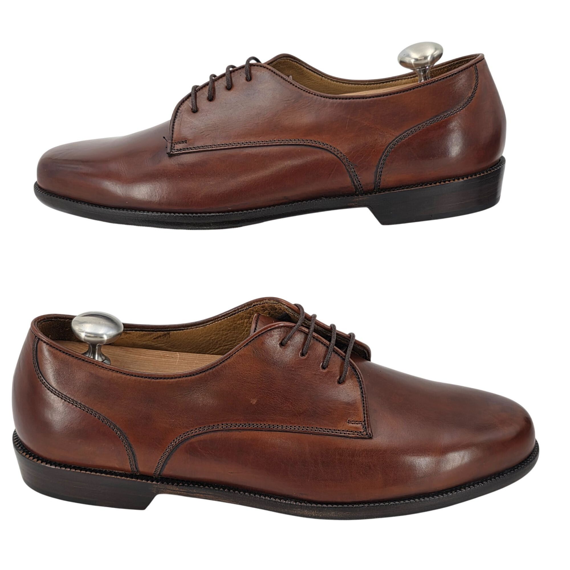 Bragano × Cole Haan New Old Stock Bragano Cole Haan Mens 8.5D Brown Leather Dres Size US 8.5 / EU 41-42 - 4 Thumbnail