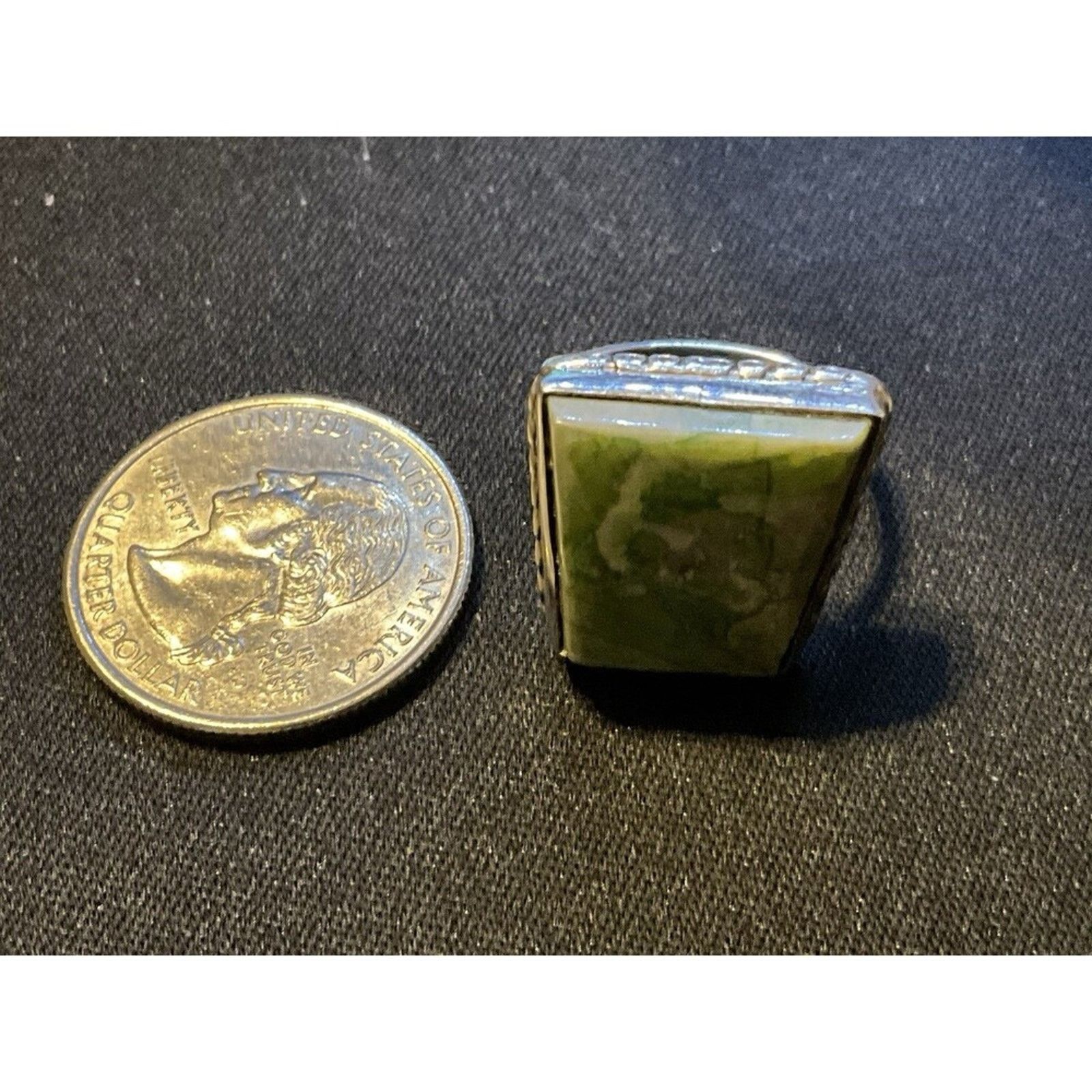 Other 925 Silver Chrysoprase Asymetrical Ring Size 8 Size ONE SIZE - 4 Thumbnail