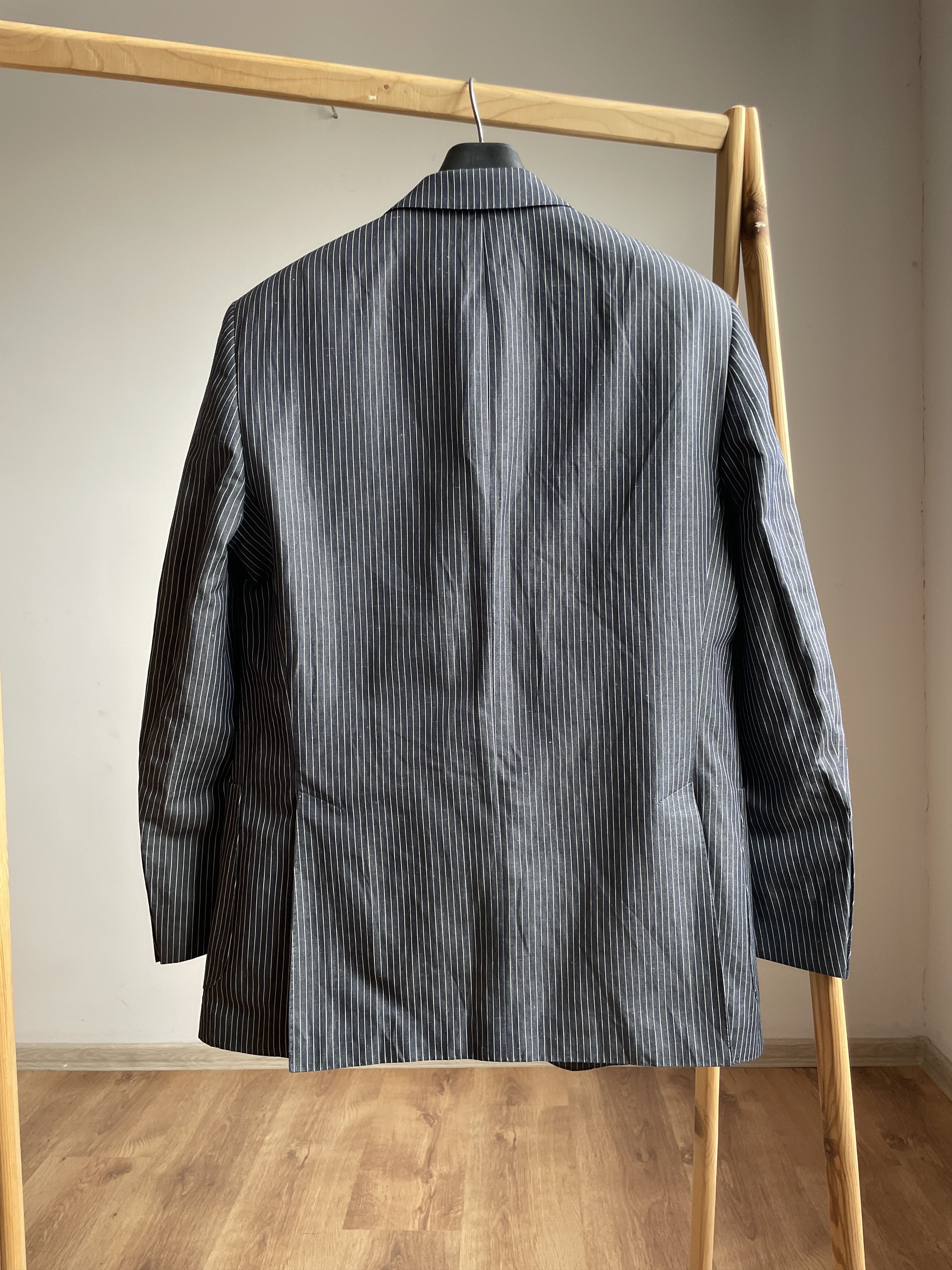 SCABAL Scabal Savile Row 3 Button Cotton Linen Striped Blazer Size 40R - 2 Thumbnail