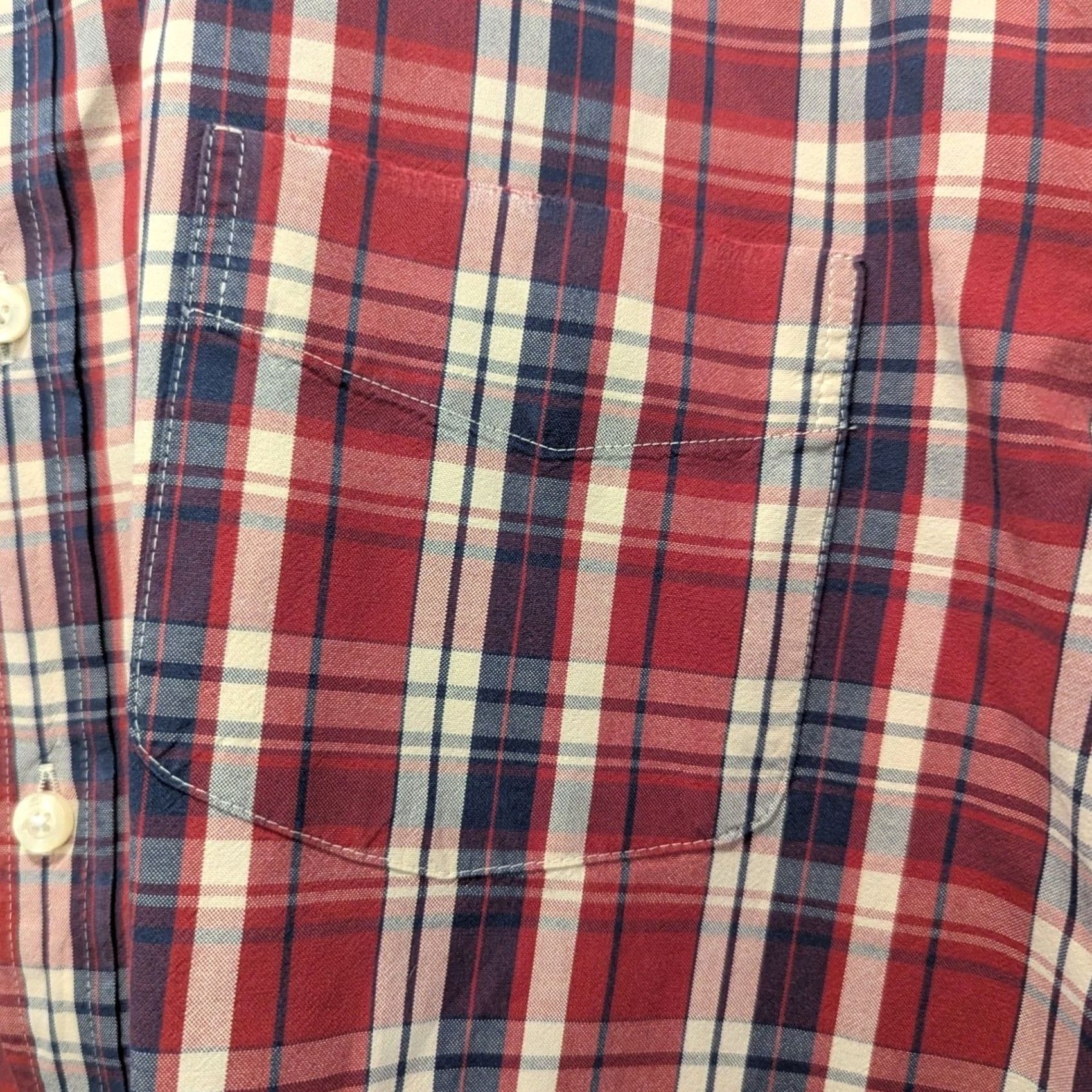 J.Crew J. Crew Sunwashed Oxford Plaid Button-Down Shirt Mens XL Red Blue White Cotton, Long Sleeve, Button-Up, Classic Fit, Chest Pocket, Casual Workwear Size US XL / EU 56 / 4 - 4 Thumbnail