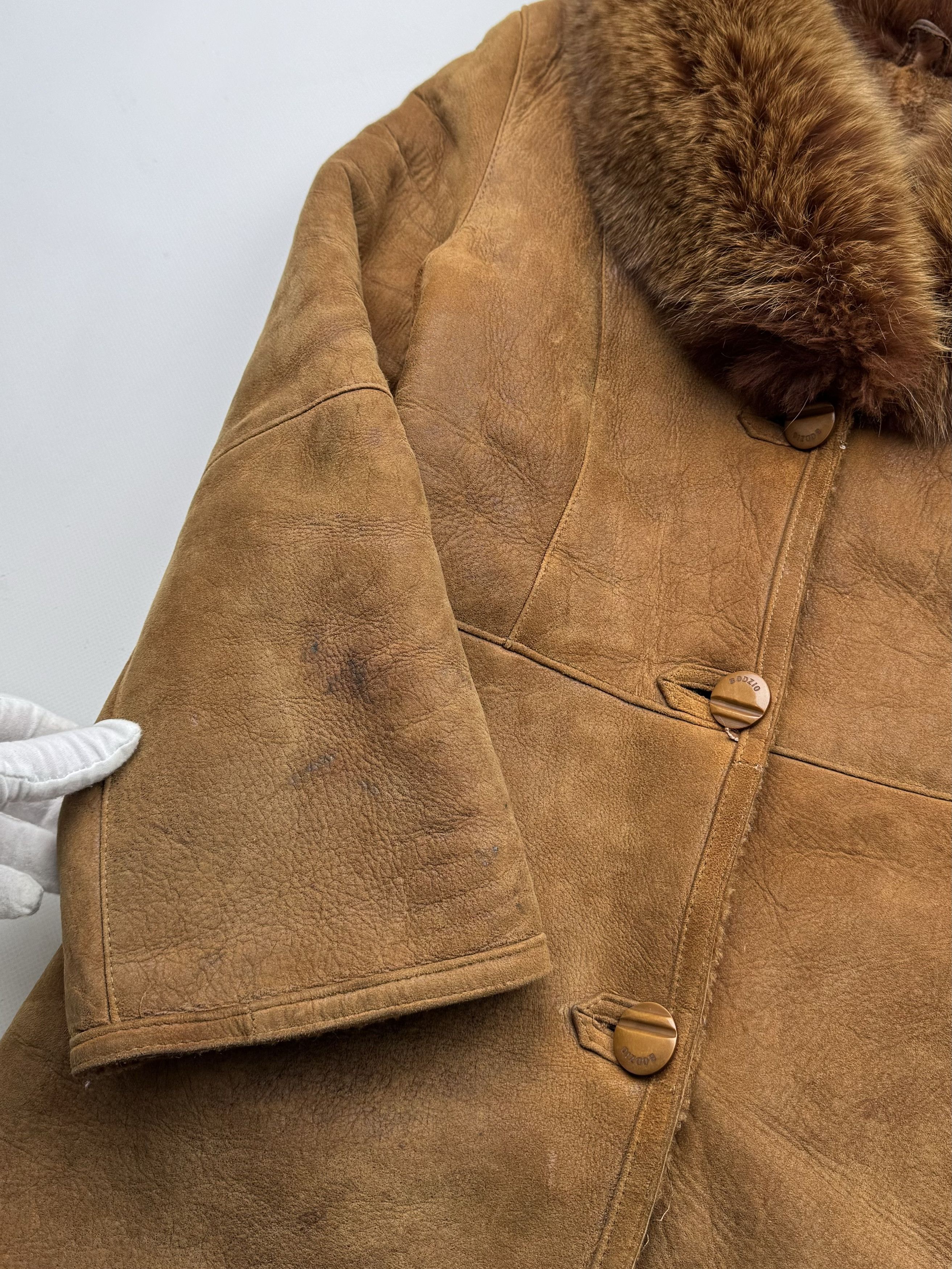 Japanese Brand 90's Real Sheepskin Coat With Real Fur Neck B99(V252)E2 Size M / US 6-8 / IT 42-44 - 5 Thumbnail