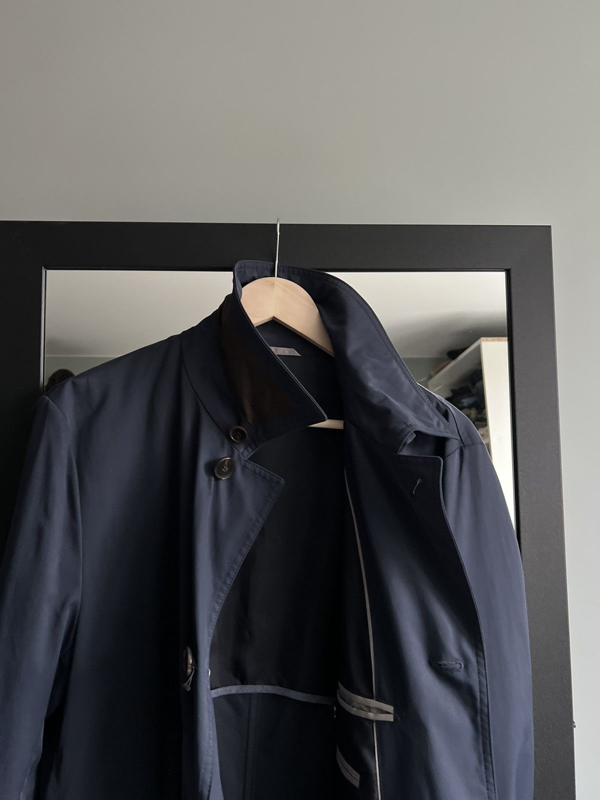 Hugo Boss Hugo Boss Water-Repellent Navy Long Short Coat Size US M / EU 48-50 / 2 - 9 Thumbnail