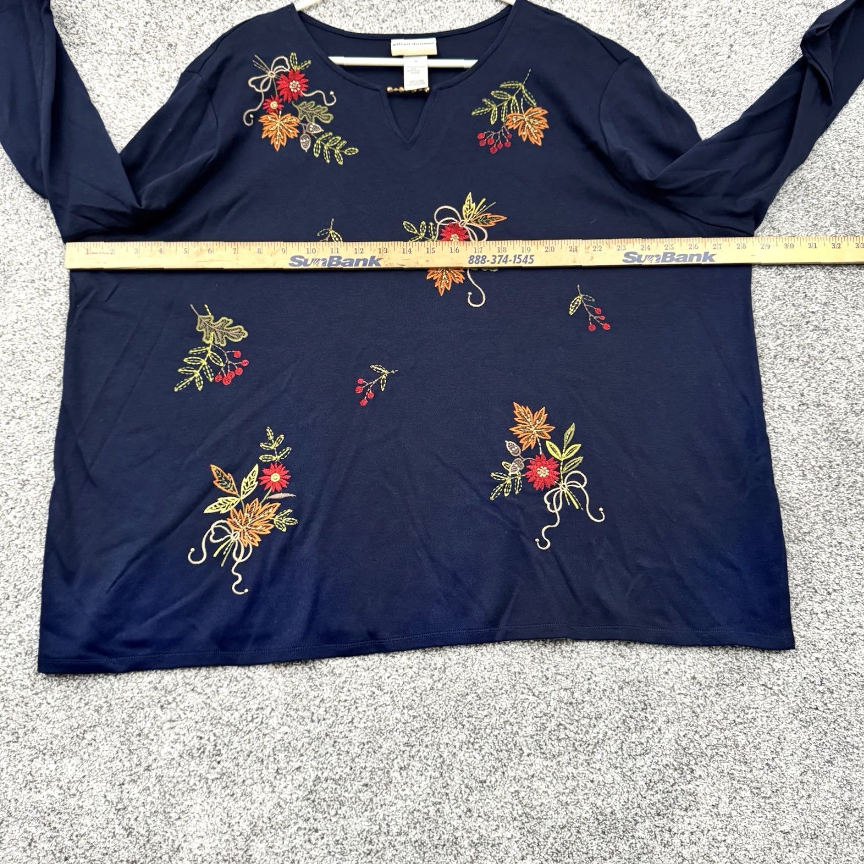 Vintage Alfred Dunner Top Womens 3X Blue Beaded Embroidered Grandmacore Cottagecore Boho Size XXL / US 16-18 / IT 52-54 - 4 Thumbnail
