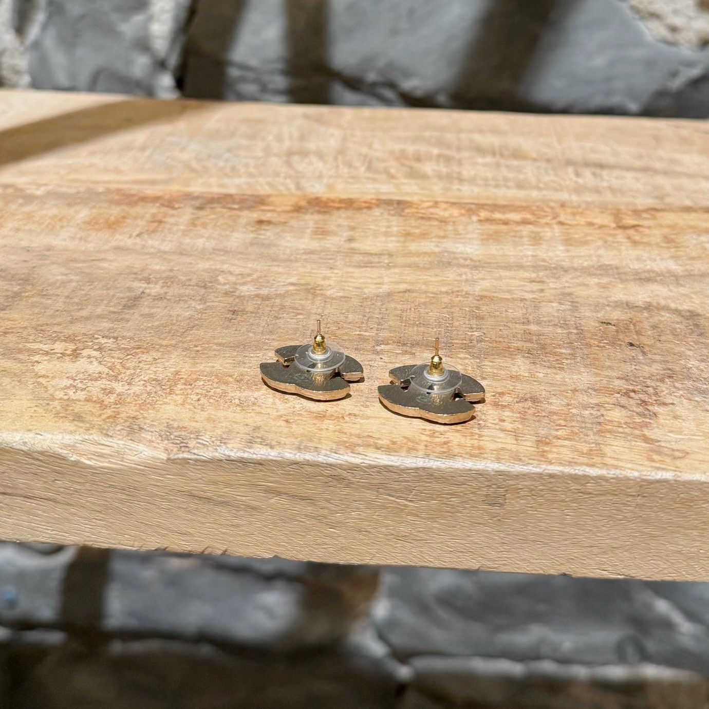 Chanel Chanel 2012 Mother Of Pearl & Gold CC Stud Earrings Size ONE SIZE - 5 Thumbnail