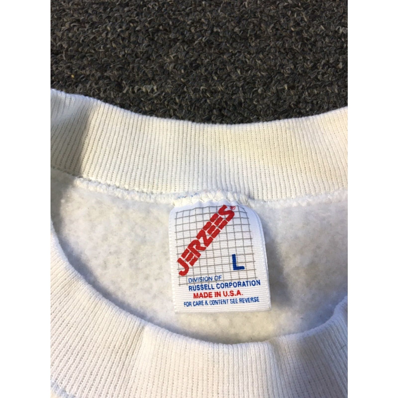 Jerzees VINTAGE 90s Apple Heart Art Sweatshirt L USA Nature Homemade White Jerzees Crewneck Men Size US L / EU 52-54 / 3 - 4 Thumbnail