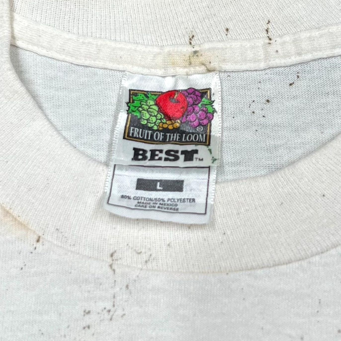 Fruit Of The Loom Vintage Mothers Earn Their Wings Everyday Ink Splatter Single Stitch T-Shirt L Mens Cotton White 90s 90’s Size US L / EU 52-54 / 3 - 5 Thumbnail