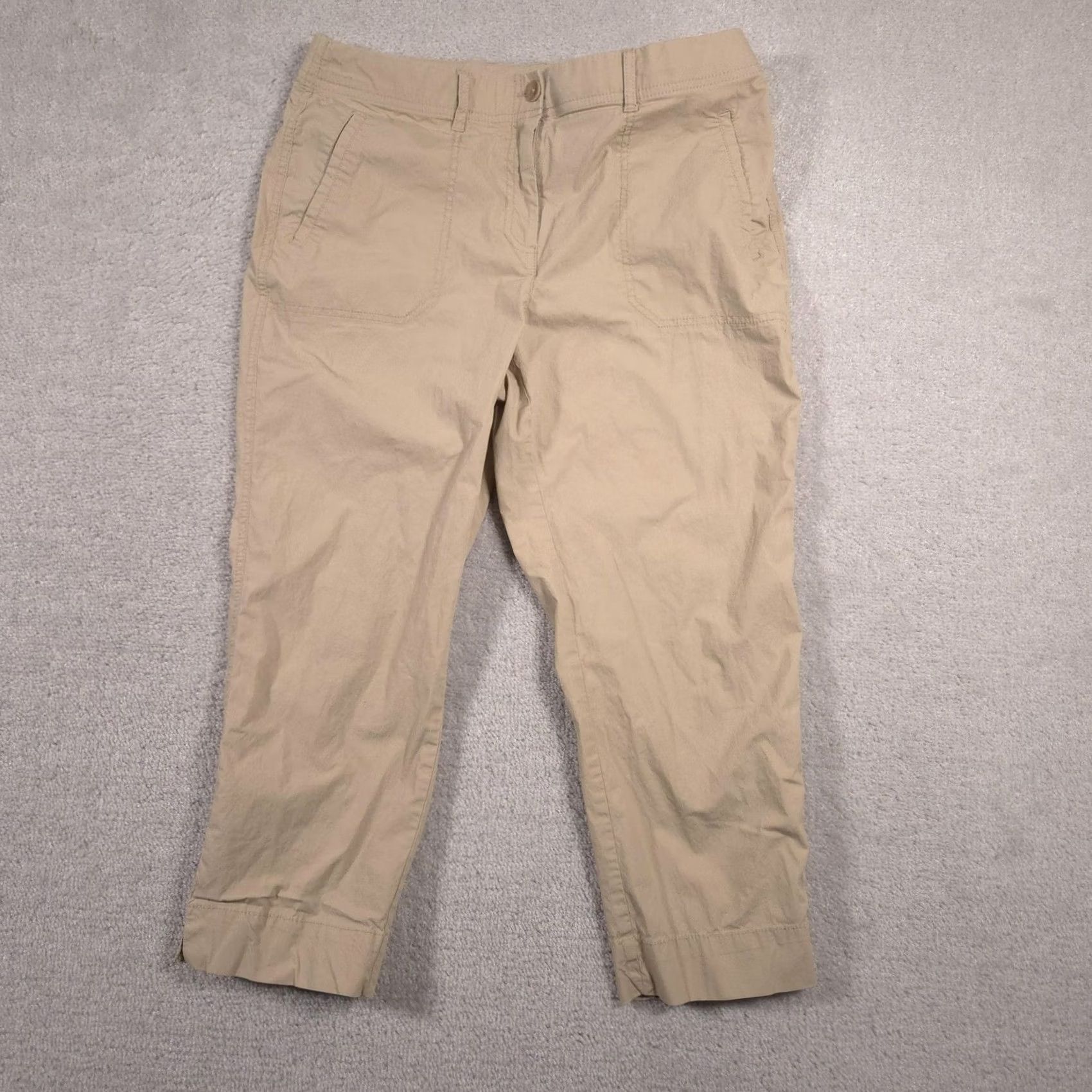 Vintage Chico's Pants Womens 8 Beige Crop Capri Cotton Spandex Mid Rise Casual Pants Beige Capri 8 Womens Chicos Pants Mens? Size 30" / US 8 / IT 44 - 2 Thumbnail