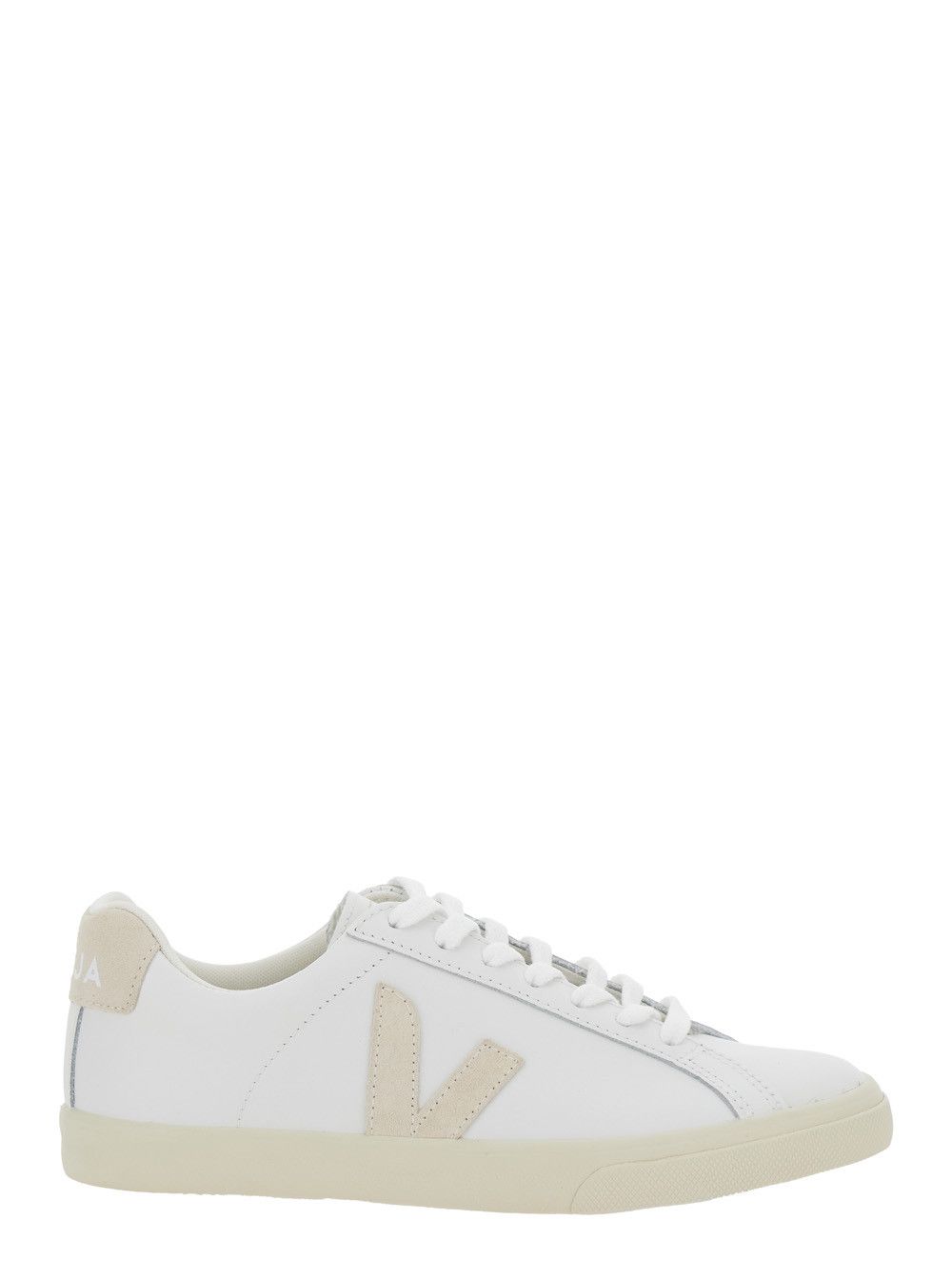 Veja 'Esplar' White Low Top Sneakers with Logo Detail on the Side and Logo Lettering on the Heel in Leather Unisex Size US 12 / IT 42 - 1 Thumbnail