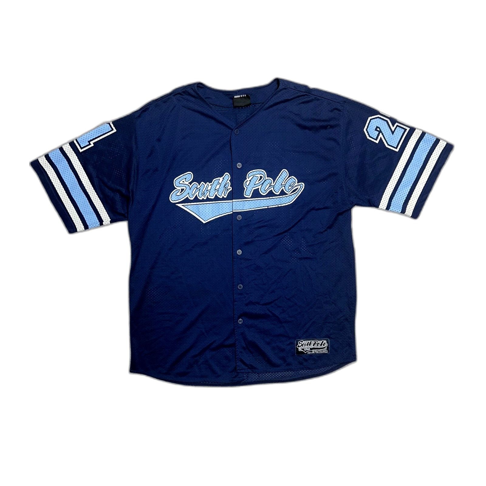 Southpole Southpole Vintage Y2K Hip-Hop Baseball Style Blue Mesh Jerse Size US XXL / EU 58 / 5 - 1 Thumbnail