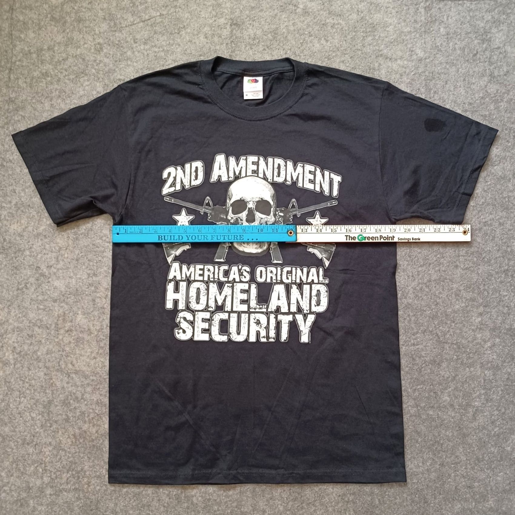 Fruit Of The Loom Second Amendment T Shirt Mens M Black Original Homeland Security Skull Weapons Size US M / EU 48-50 / 2 - 4 Thumbnail