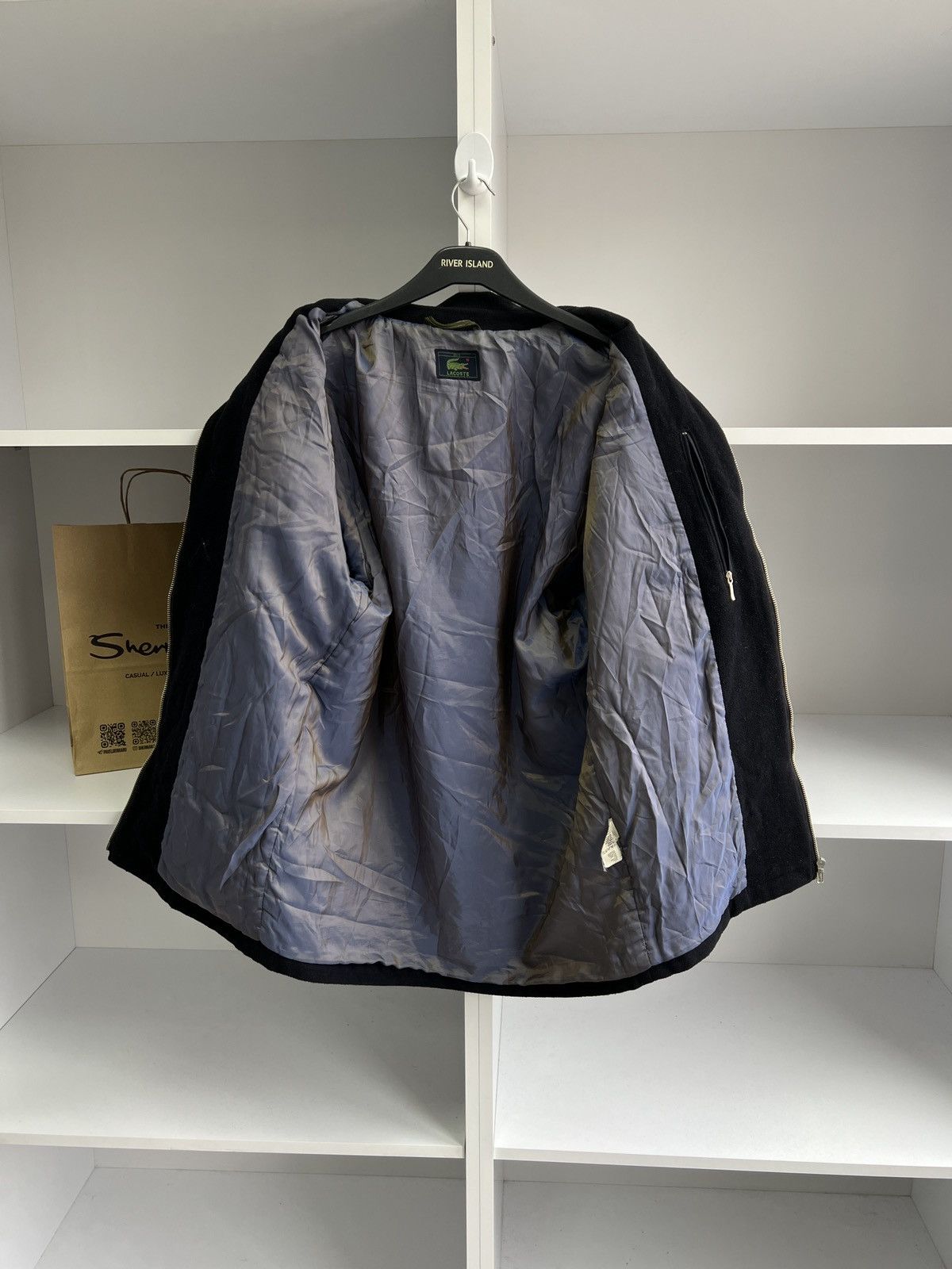 Lacoste × Vintage Lacoste Vintage Wool Bomber Jacket Lined Dark Navy Size US M / EU 48-50 / 2 - 10 Thumbnail