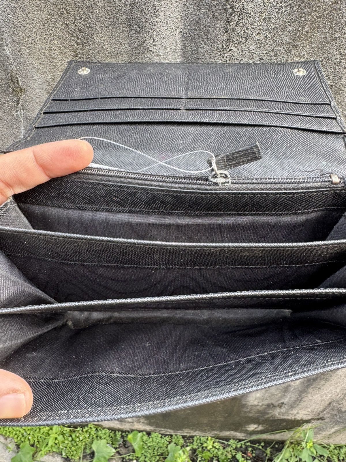 Prada PRADA Long Wallet Safiano Leather Black Auth Size ONE SIZE - 9 Thumbnail