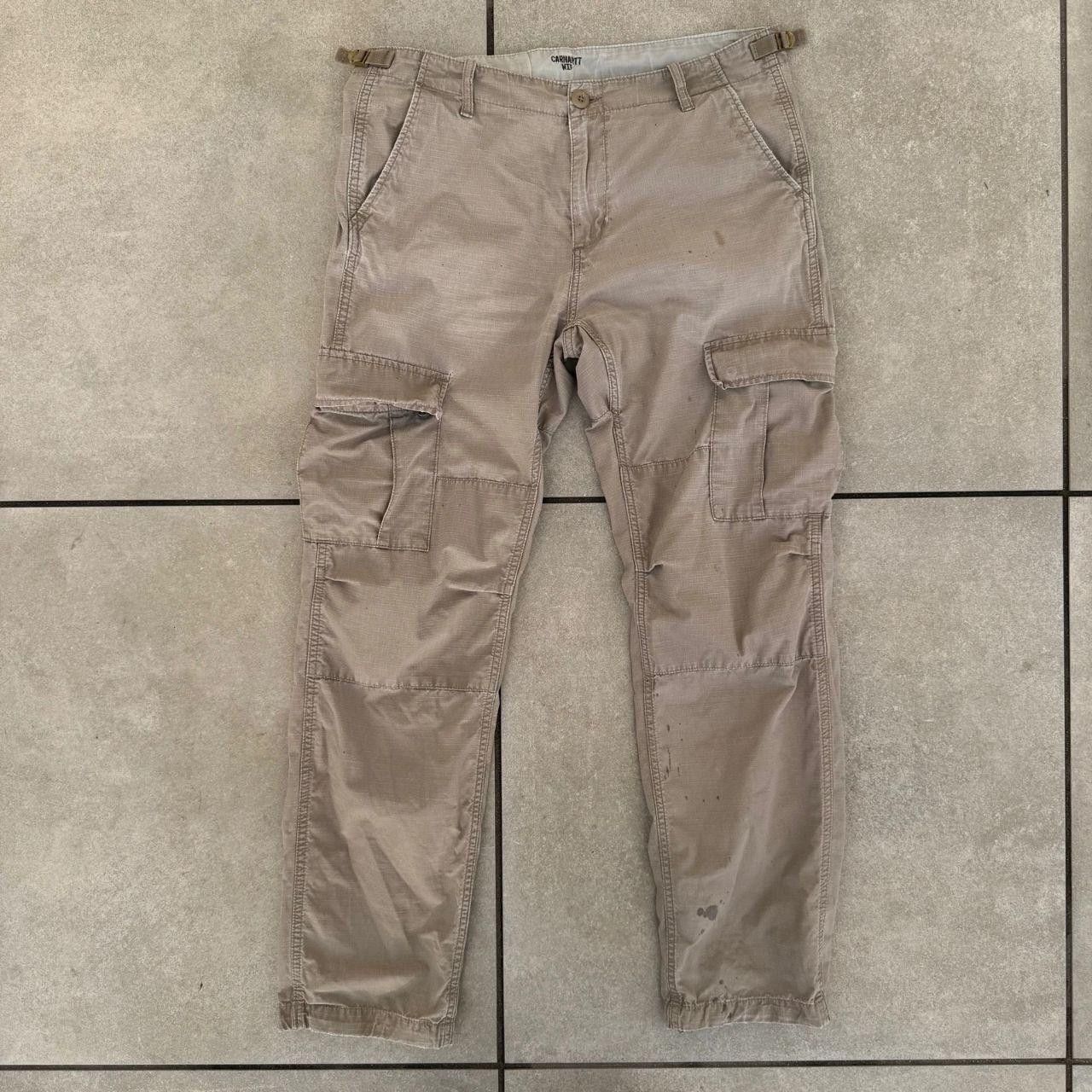 Carhartt Carhartt Vintage Bottoms Beige Cargo Thrashed Size US 32 / EU 48 - 2 Thumbnail
