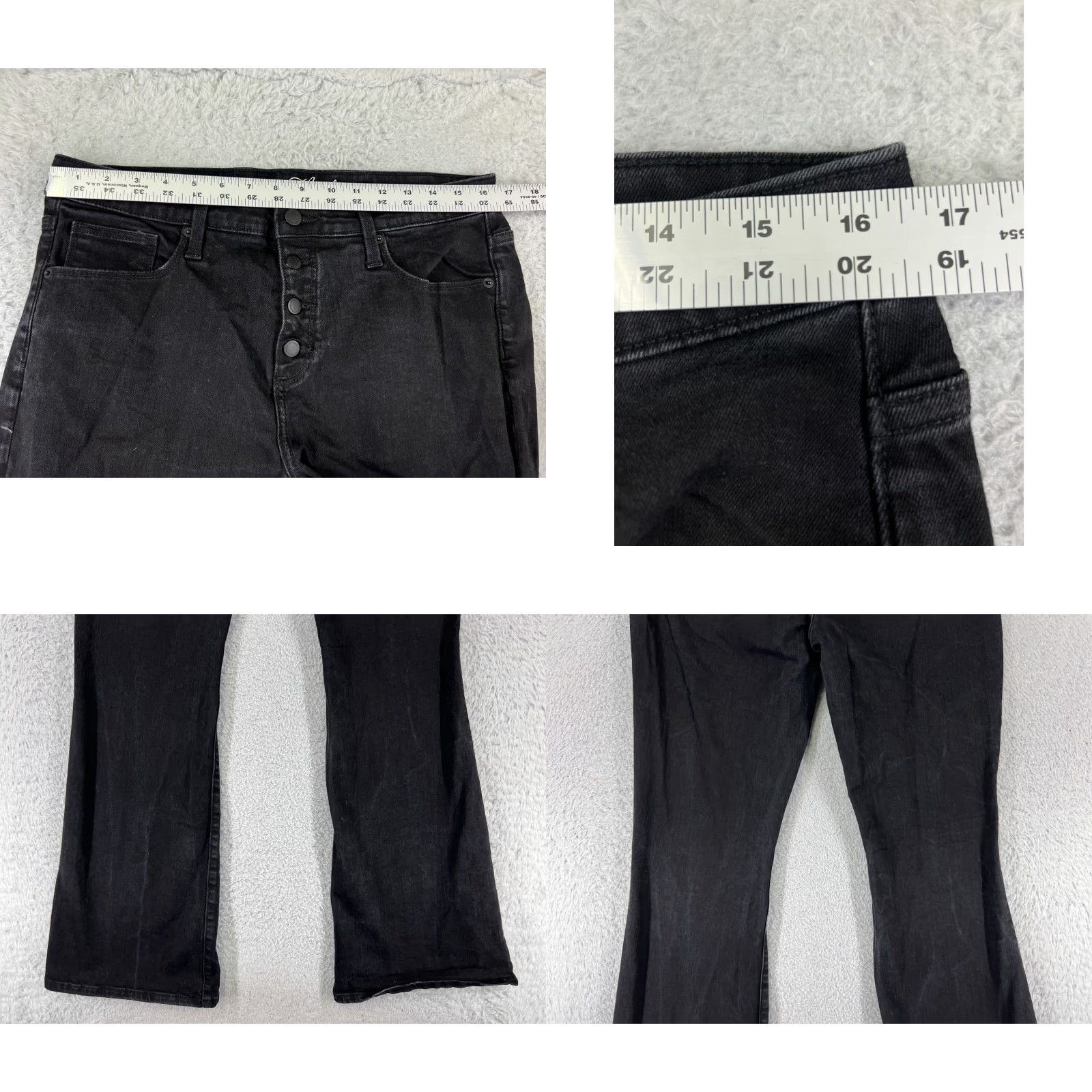 Vintage Universal Thread Jeans Women 12 Black Denim Flared Cotton Blend Stretch Size 34" / US 12 / IT 48 - 9 Thumbnail