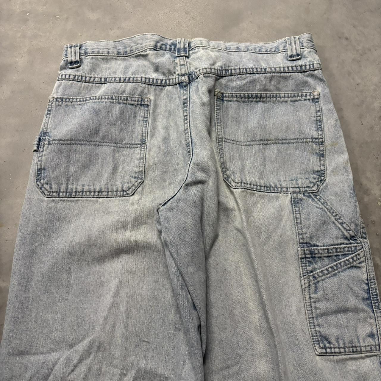 Japanese Brand × Vintage Crazy Vintage Y2K/2000s Baggy Light Wash Skater Distressed Carpenter Denim Jeans! Size US 34 / EU 50 - 7 Thumbnail