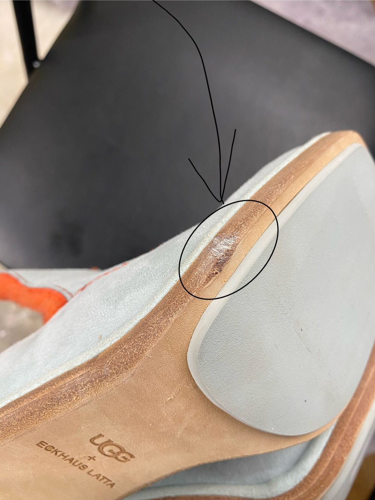 Eckhaus Latta Ugg x Eckhaus Latta Mint and Orange Fur Open Toe Heel Mules Size US 7 / IT 37 - 10 Thumbnail