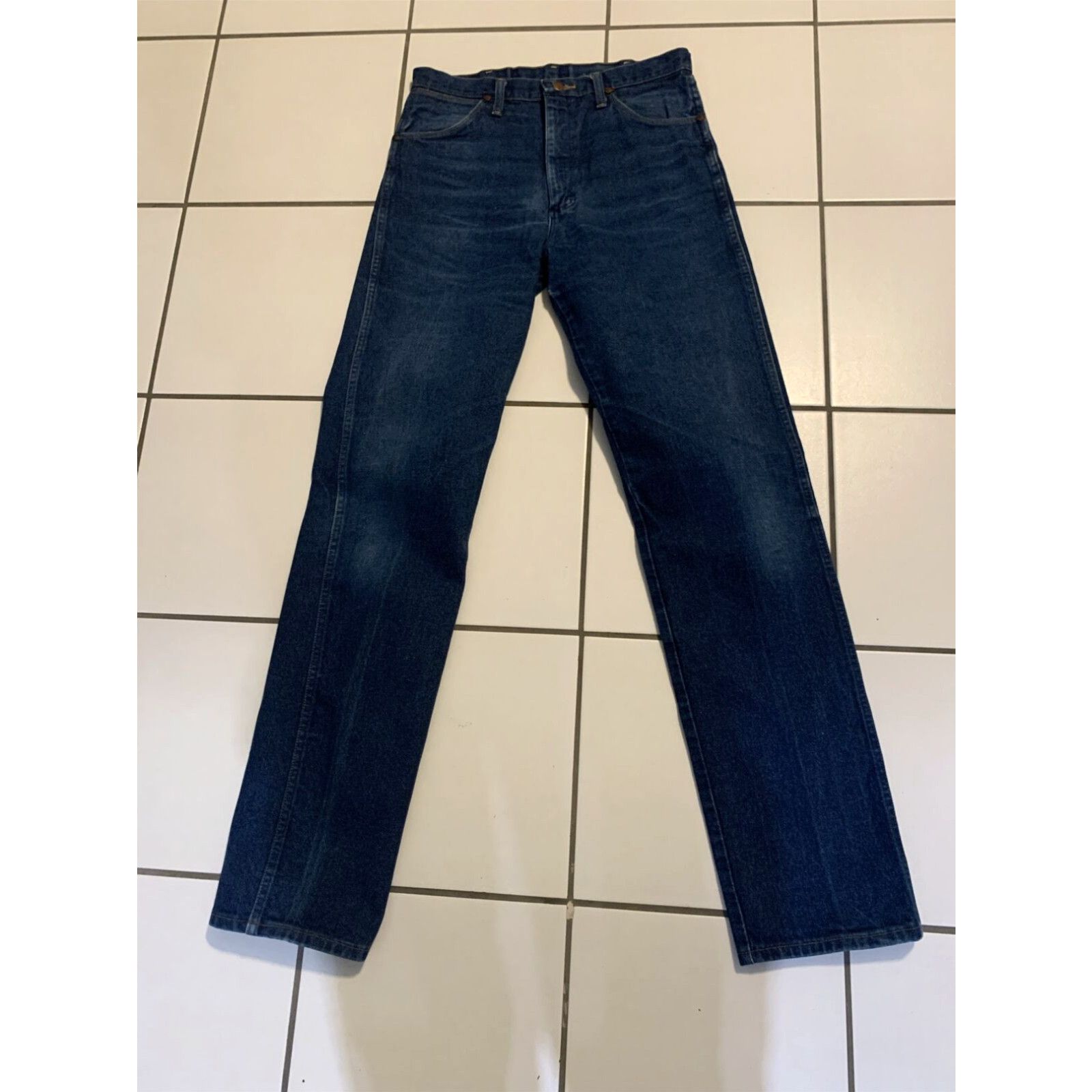 Wrangler 945 Cowboy Cut Jeans Uomo 32x36 - Vita Alta Blu Scuro Bootcut - Usati - Foto 2