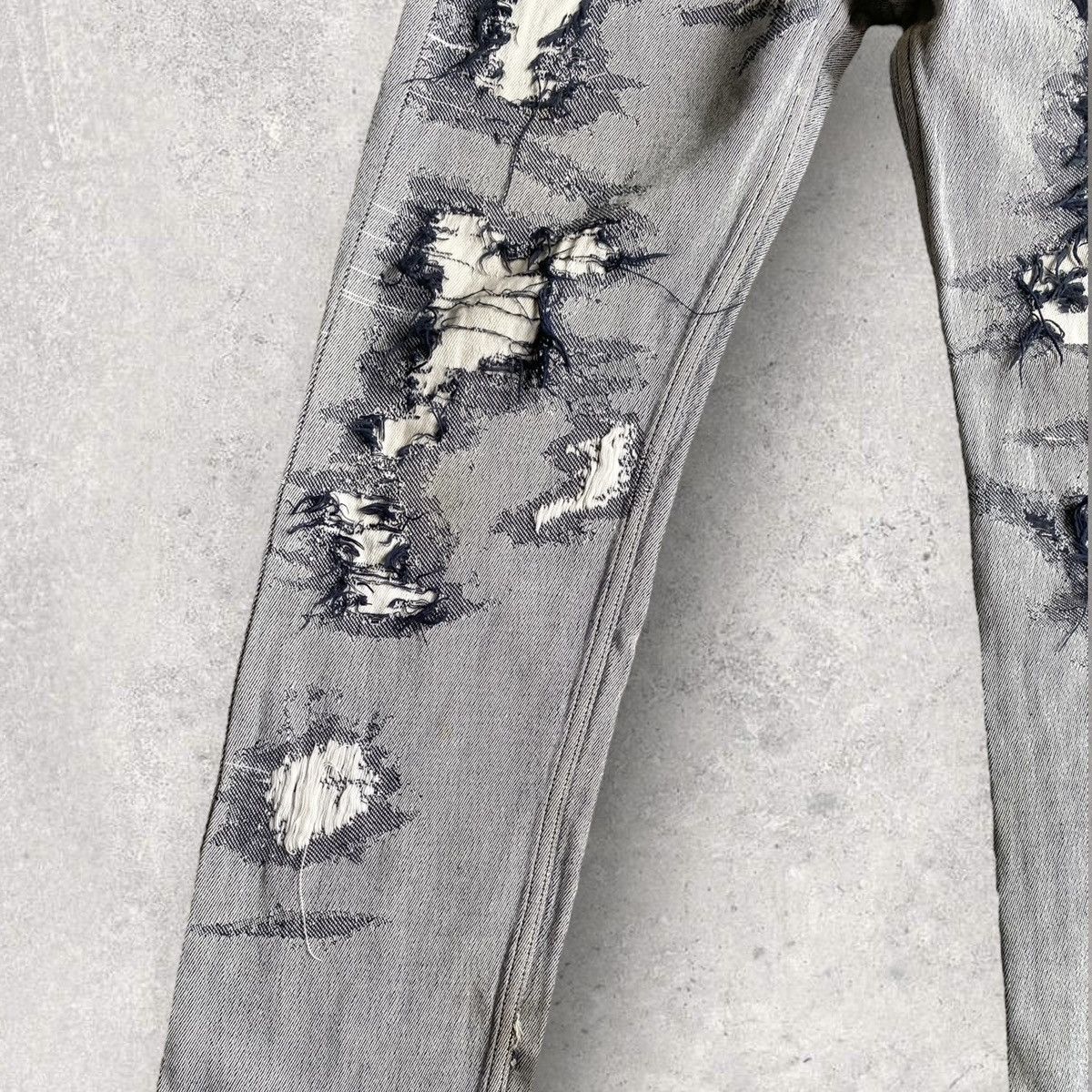 Issey Miyake APOC Jacquard Destroyed And Repaired Jeans Size US 29 - 2 Thumbnail
