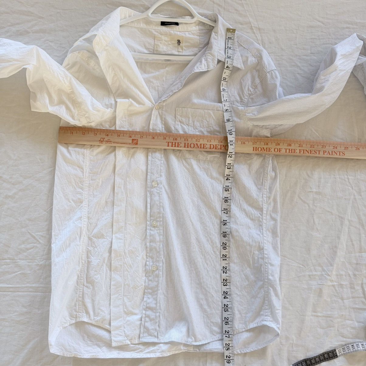 R13 R13 Off-Shoulder Deconstructed Pinstripe Shirt Sz S Size S / US 4 / IT 40 - 18 Thumbnail