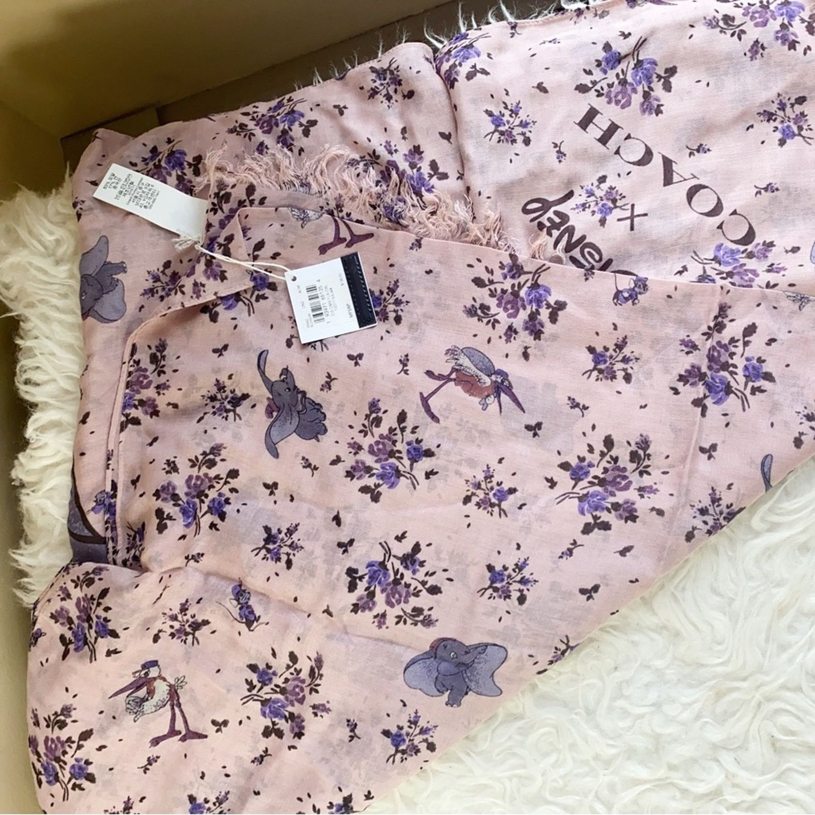 Coach COACH DISNEY DUMBO FLORAL PRINT OBLONG SCARF Size ONE SIZE - 5 Thumbnail