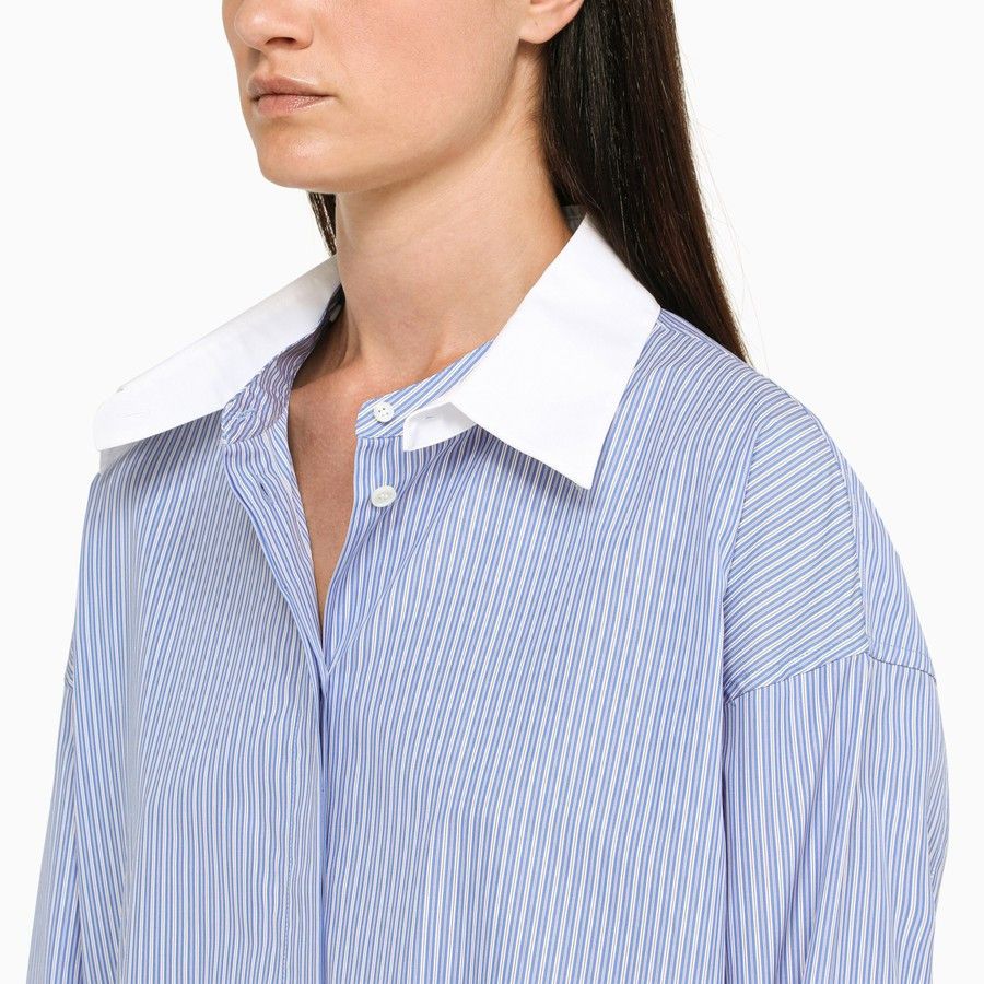 Loewe o1d2blof0824 Striped Deconstructed Shirt in Light Blue Size M / US 6-8 / IT 42-44 - 5 Thumbnail