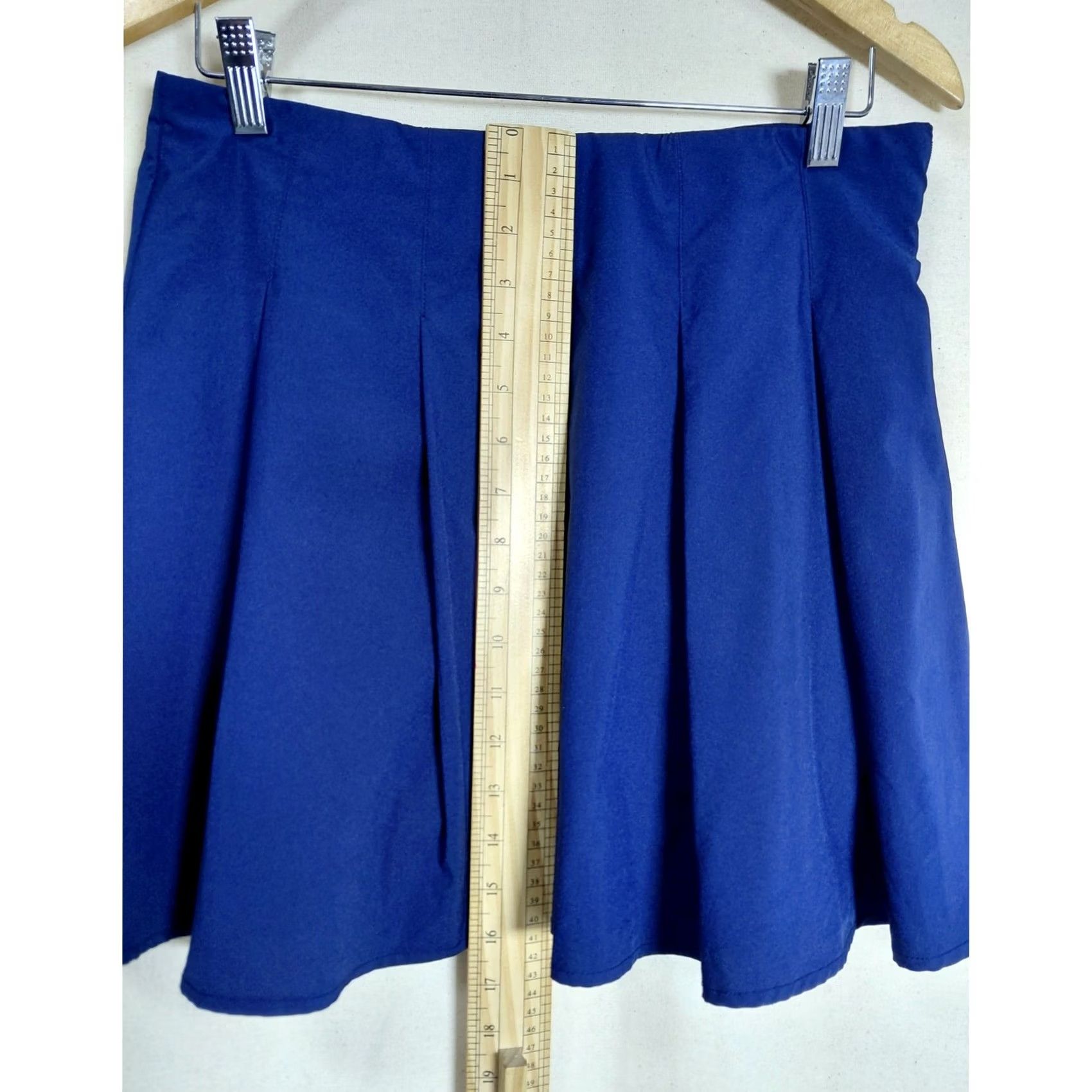 J.Crew J.Crew Blue Pleated Skirt Solid Women Size M Skort Short Spring Summer Size 32" / US 10 / IT 46 - 6 Thumbnail