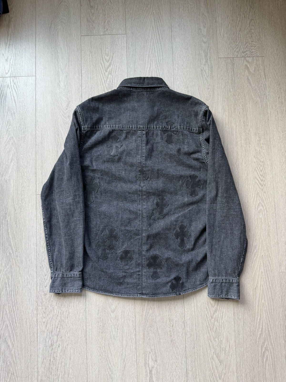 Chrome Hearts Chrome hearts flooded cross patches denim shirts Size US L / EU 52-54 / 3 - 2 Thumbnail
