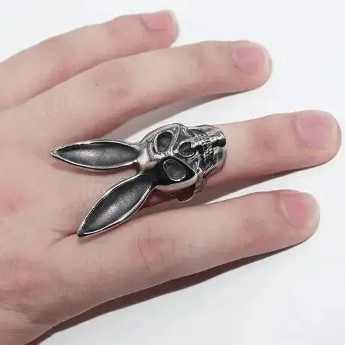 Jewelry Rabbit Skull Ring Size ONE SIZE - 1 Thumbnail