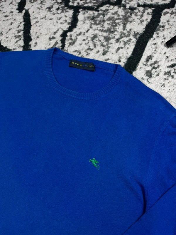 Etro Etro Italy XXL sweater blue navy logo Size US XXL / EU 58 / 5 - 3 Thumbnail