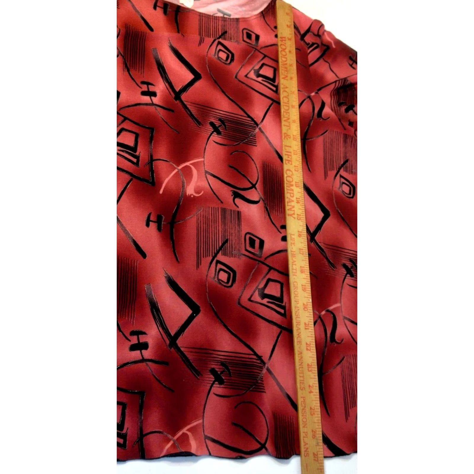 4SDESIGNS MKM Designs Shirt Plus Size 2XL Tunic Red Flutter Sleeve Abstract Gold Flaws Vintage Women Mens? Size XXL / US 16-18 / IT 52-54 - 6 Thumbnail