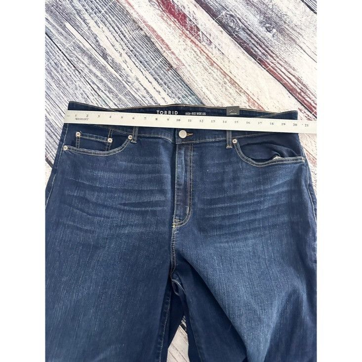 Torrid NWT Torrid Wide-Leg High-Rise Jeans — Dark Blue Wash “Making Size 42" / US 20 - 9 Thumbnail