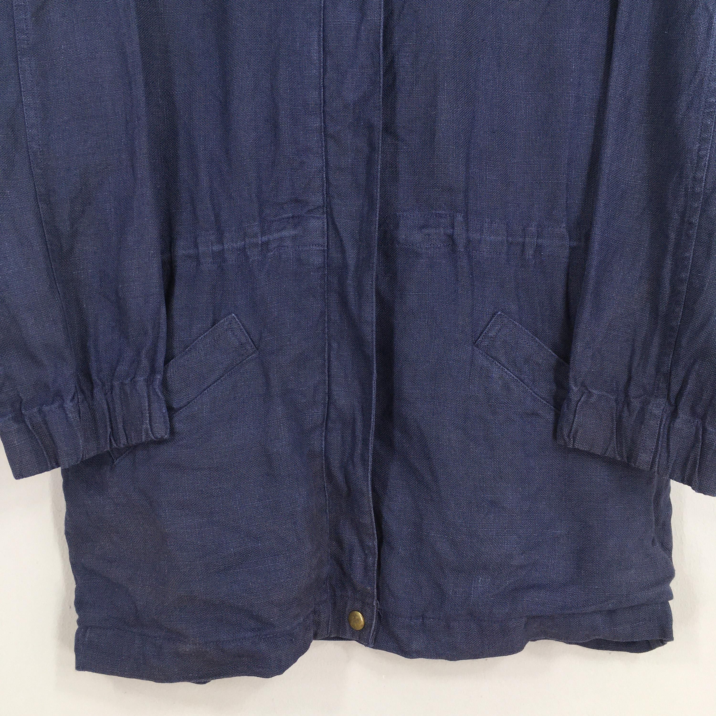 Brooks Brothers Vintage 90's Brooks Brothers Blue Parka Linen Jacket XSmall Size US XS / EU 42 / 0 - 4 Thumbnail