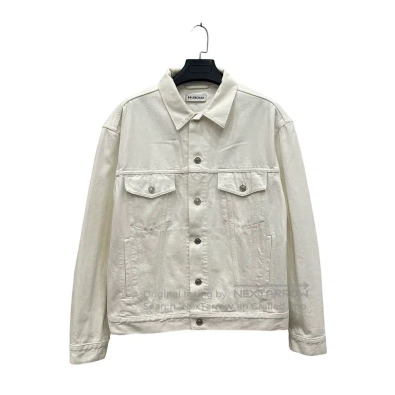 Balenciaga Balenciaga Back Embroidered Denim Jacket Size US S / EU 44-46 / 1 - 1 Thumbnail