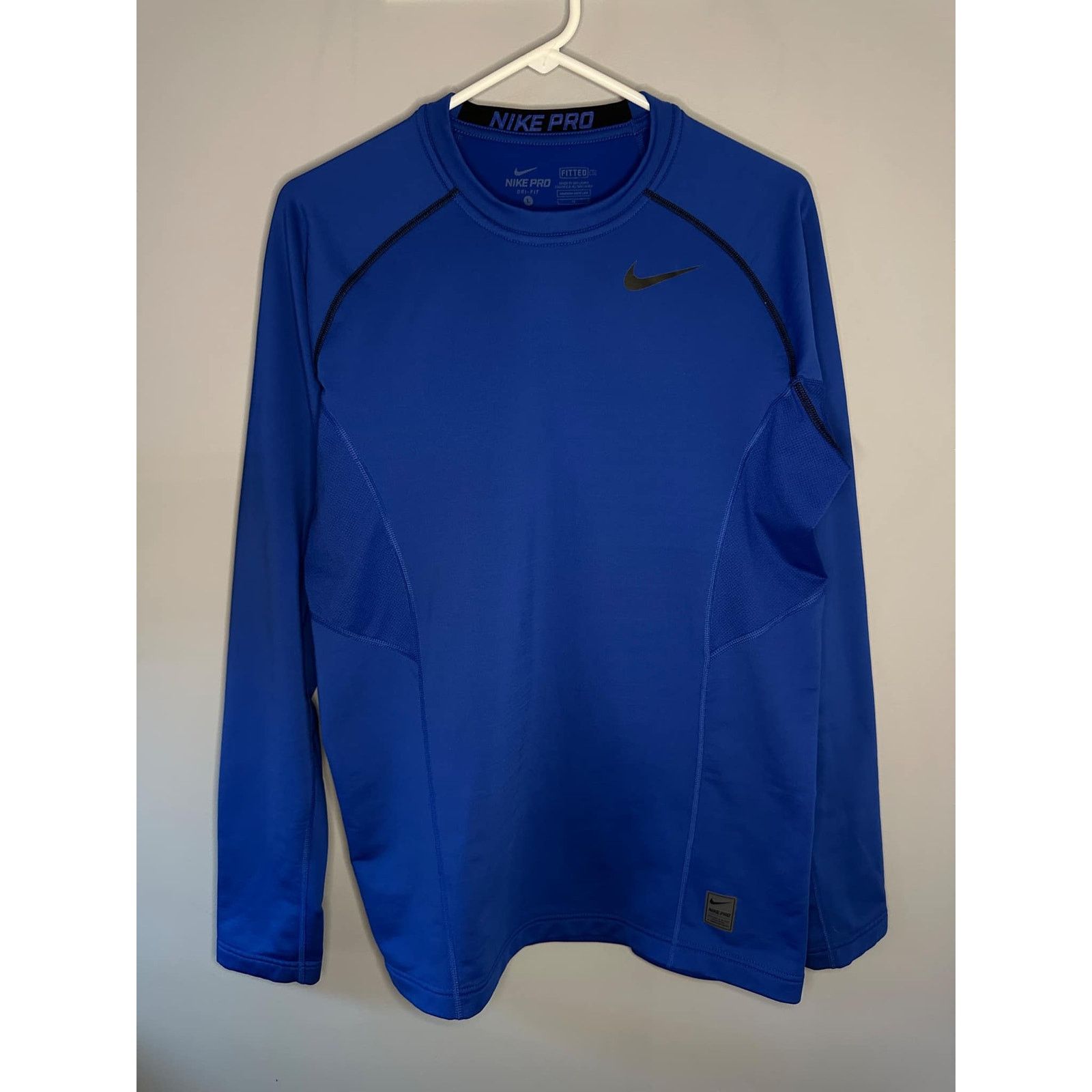 Nike Nike PRO Dri Fit Hyperwarm Fitted Compression Shirt Blue L Size US L / EU 52-54 / 3 - 3 Thumbnail