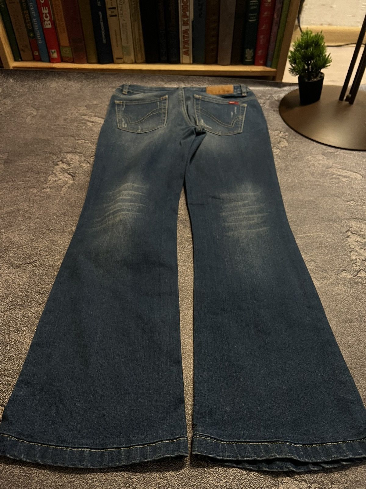 Japanese Brand Archive Slim Glamour Jeans / Heavy Blue White Drip 90s Size US 34 / EU 50 - 4 Thumbnail