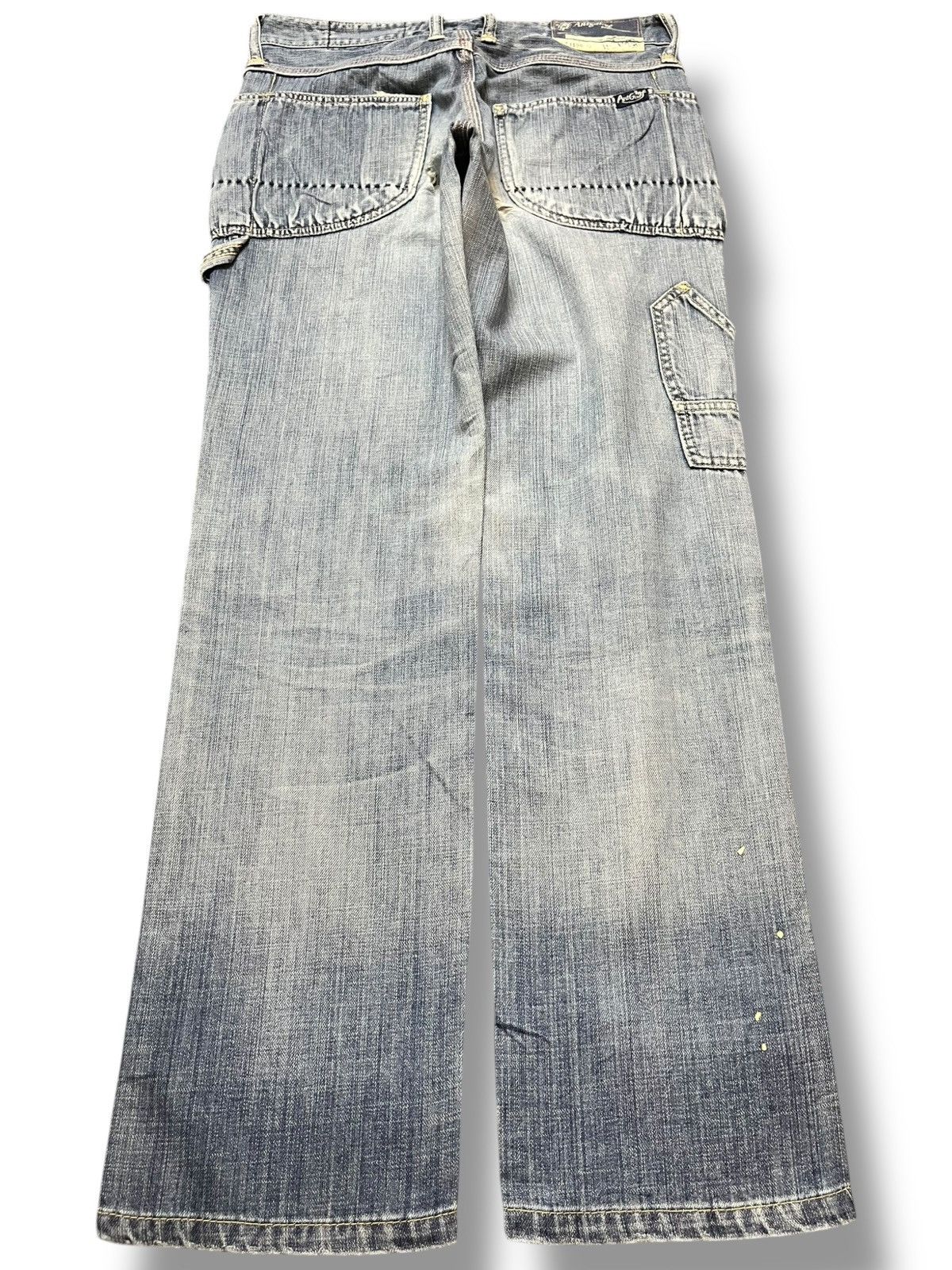 Antigua Vintage Antgauge Cargo Carpenter Distressed Denim Size US 30 / EU 46 - 7 Thumbnail