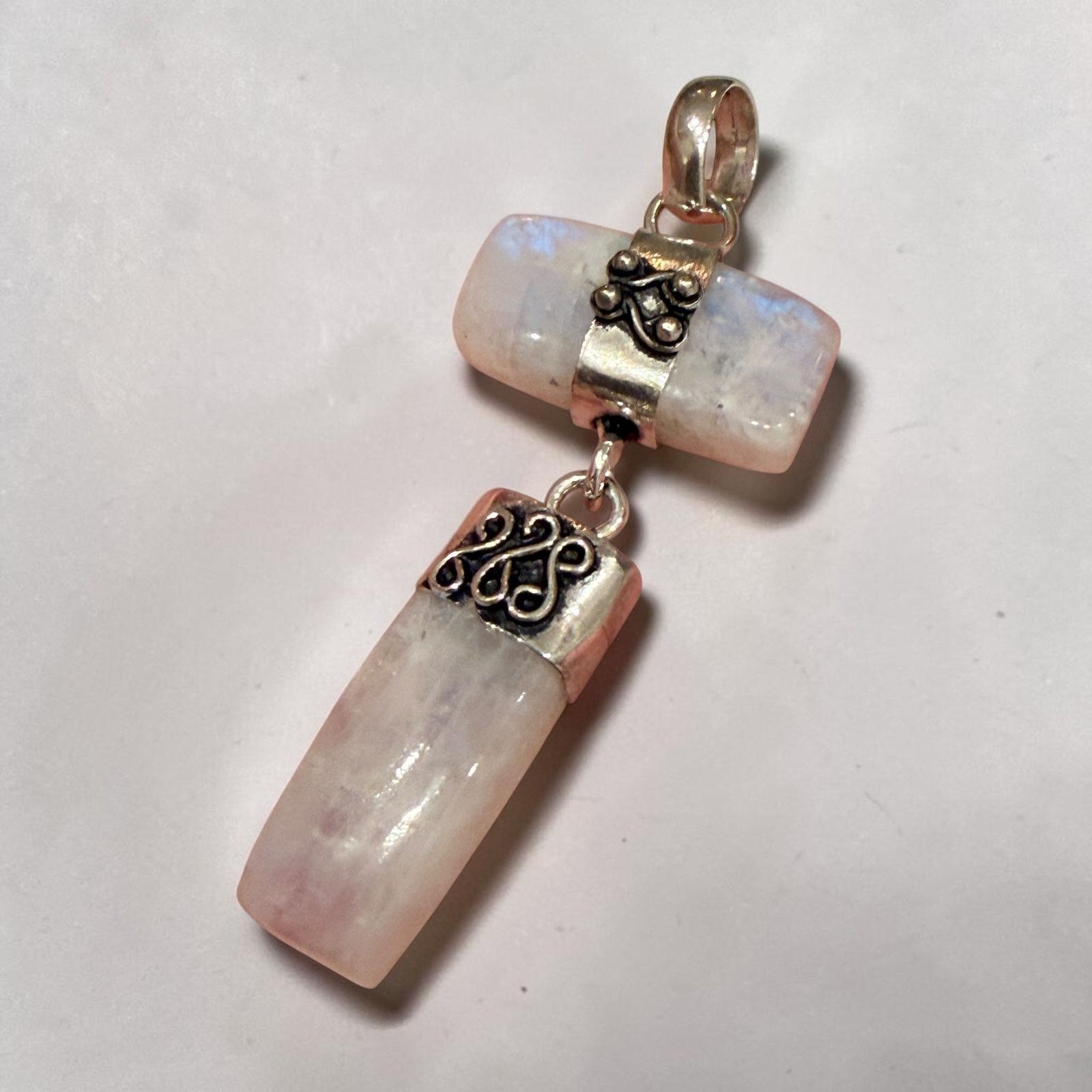 Other Long Drop Rainbow Moonstone 925 Silver Plated Pendant 2.5" Size ONE SIZE - 4 Thumbnail