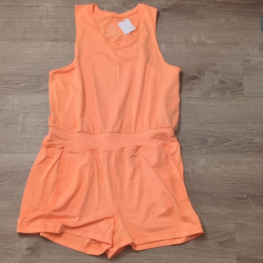 Sweaty Betty Sweaty Betty tangerine orange Gary romper size XL Size 35" - 2 Thumbnail