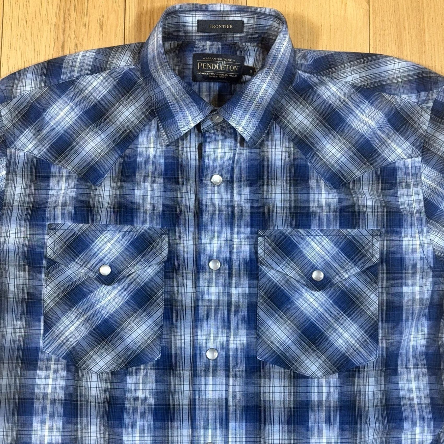 Pendleton Pendleton Western Shirt Mens Small Blue Plaid Pearl Snap Button-Down Shirt Size US S / EU 44-46 / 1 - 5 Thumbnail