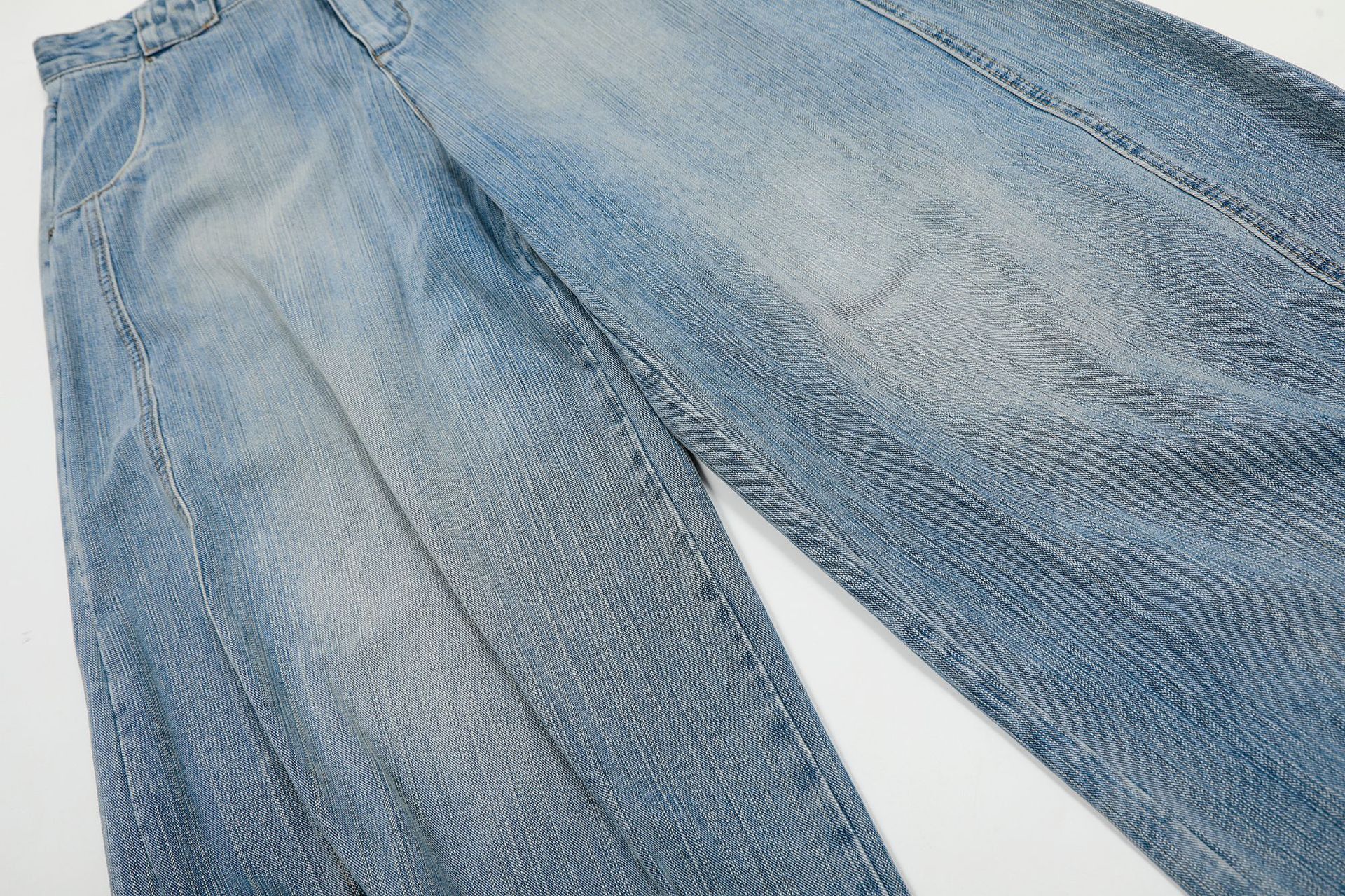 Vintage Men's retro casual washed bamboo pattern scimitar jeans Size US 32 / EU 48 - 4 Thumbnail