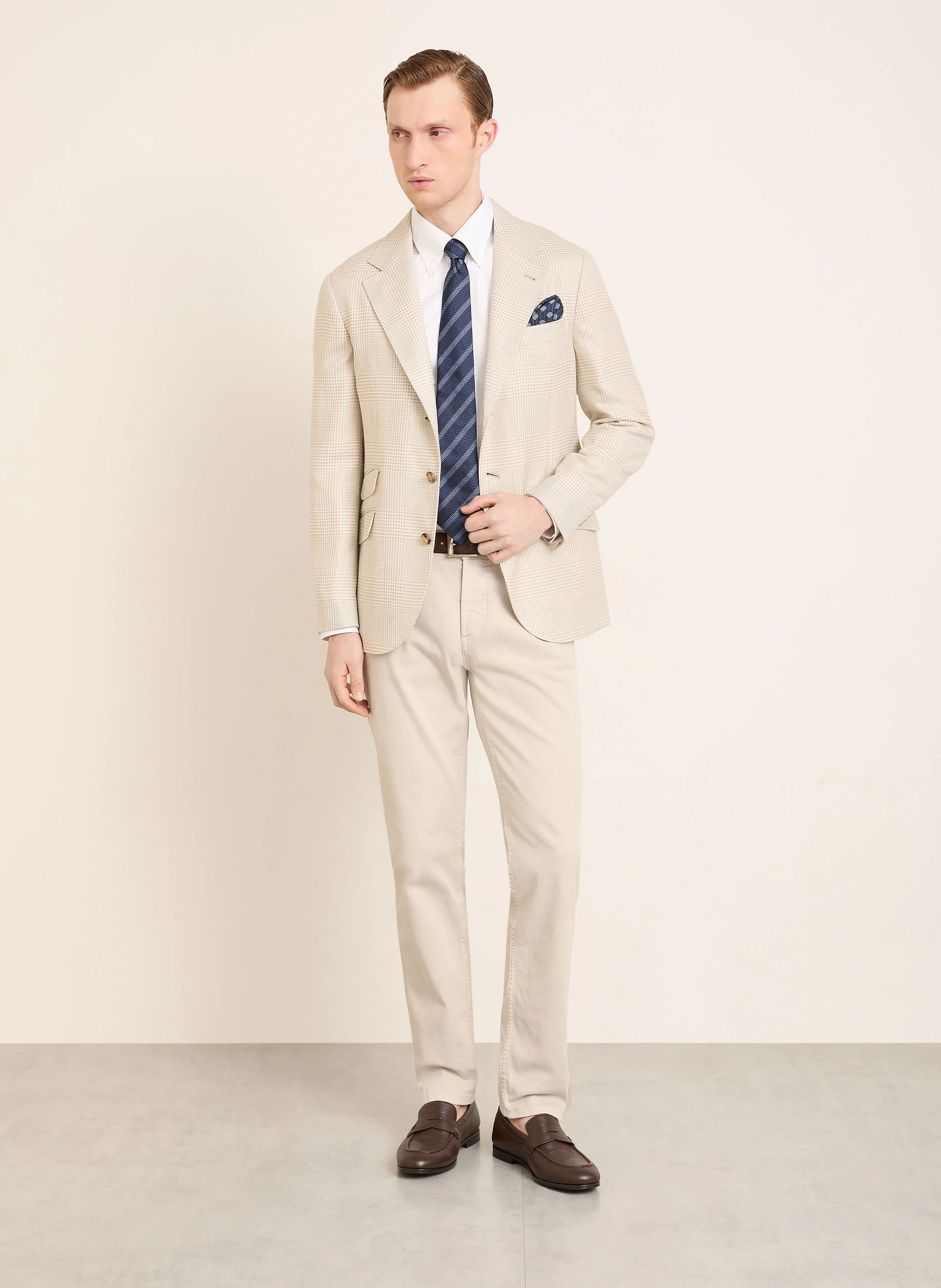Brunello Cucinelli o1y0526 Single-breasted Blazer in Ivory Size US M / EU 48-50 / 2 - 2 Thumbnail