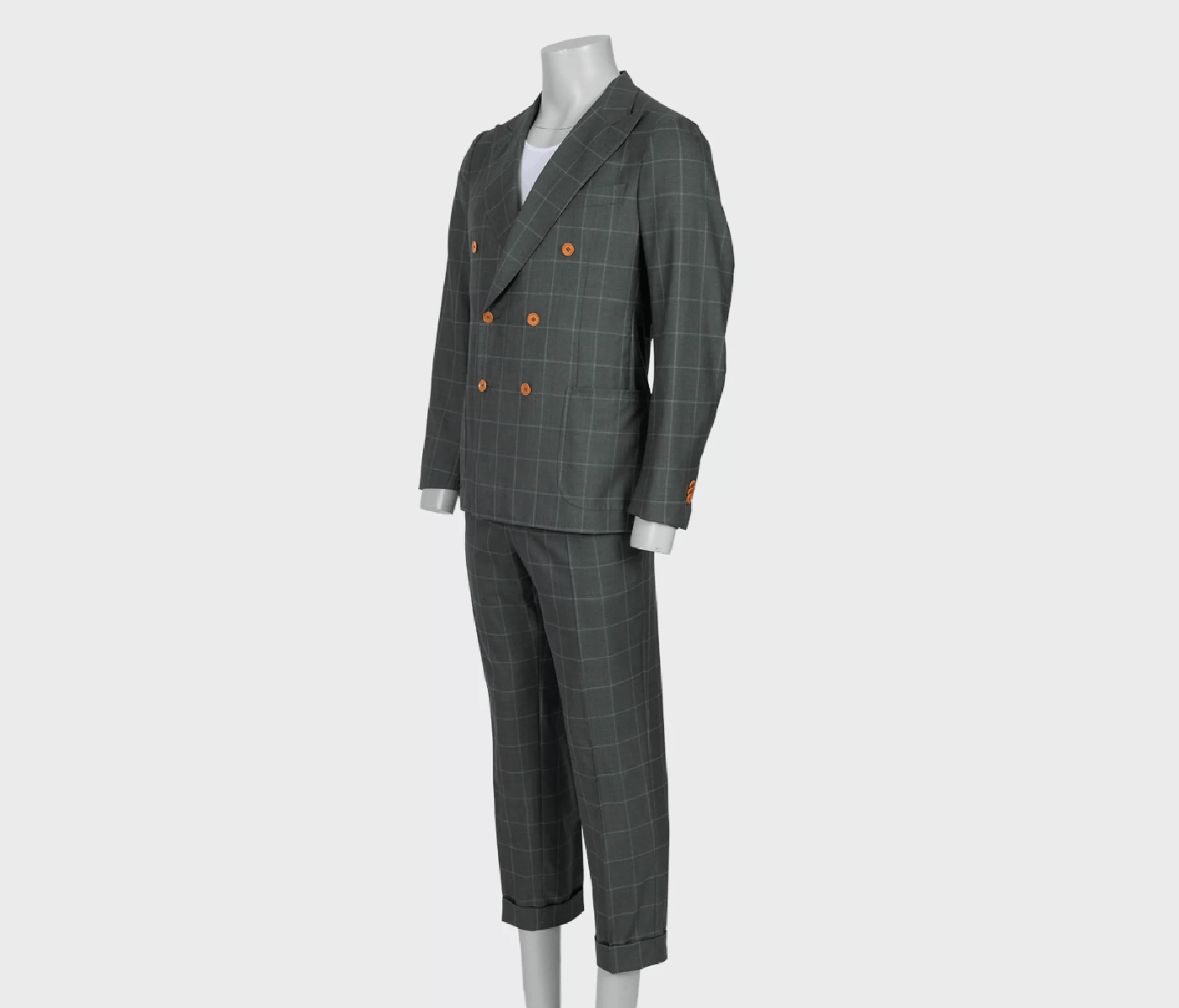 Isaia Isaia men’s green checkered wool & silk suit Size 52R - 2 Thumbnail