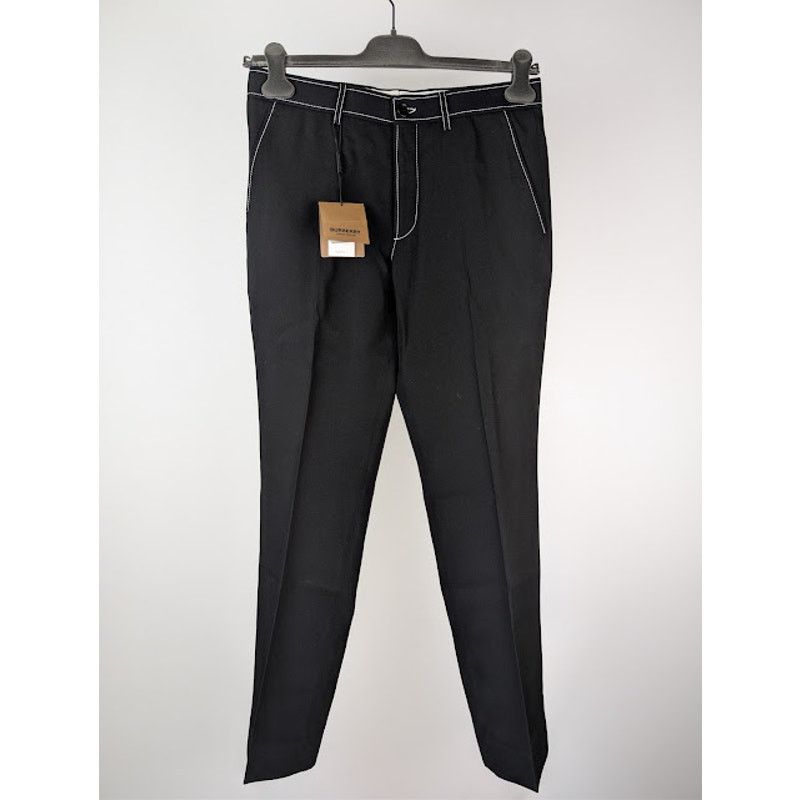 Burberry o1rshd1 Straight-Fit Tapered Tailored Trousers Pant in Black Size US 30 / EU 46 - 2 Thumbnail