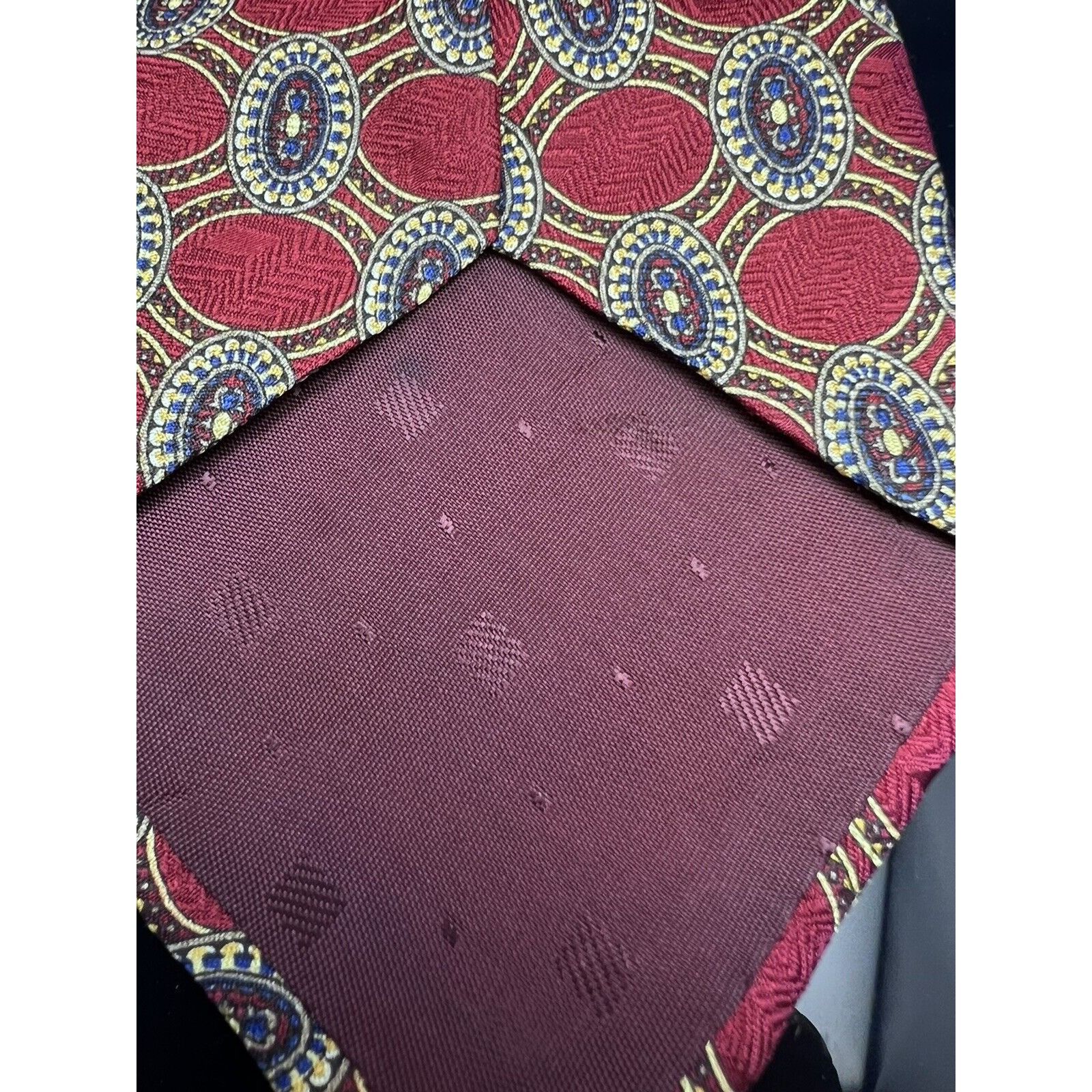 Vintage Vintage Spencer Lowe Mens Designer Tie 100% Silk Print Red B Size ONE SIZE - 5 Thumbnail