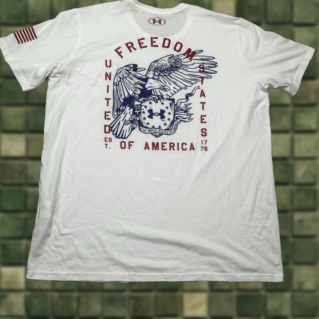 Under Armour Under Armour Shirt Mens 2XL XXL Freedom Eagle White Size US XXL / EU 58 / 5 - 1 Thumbnail