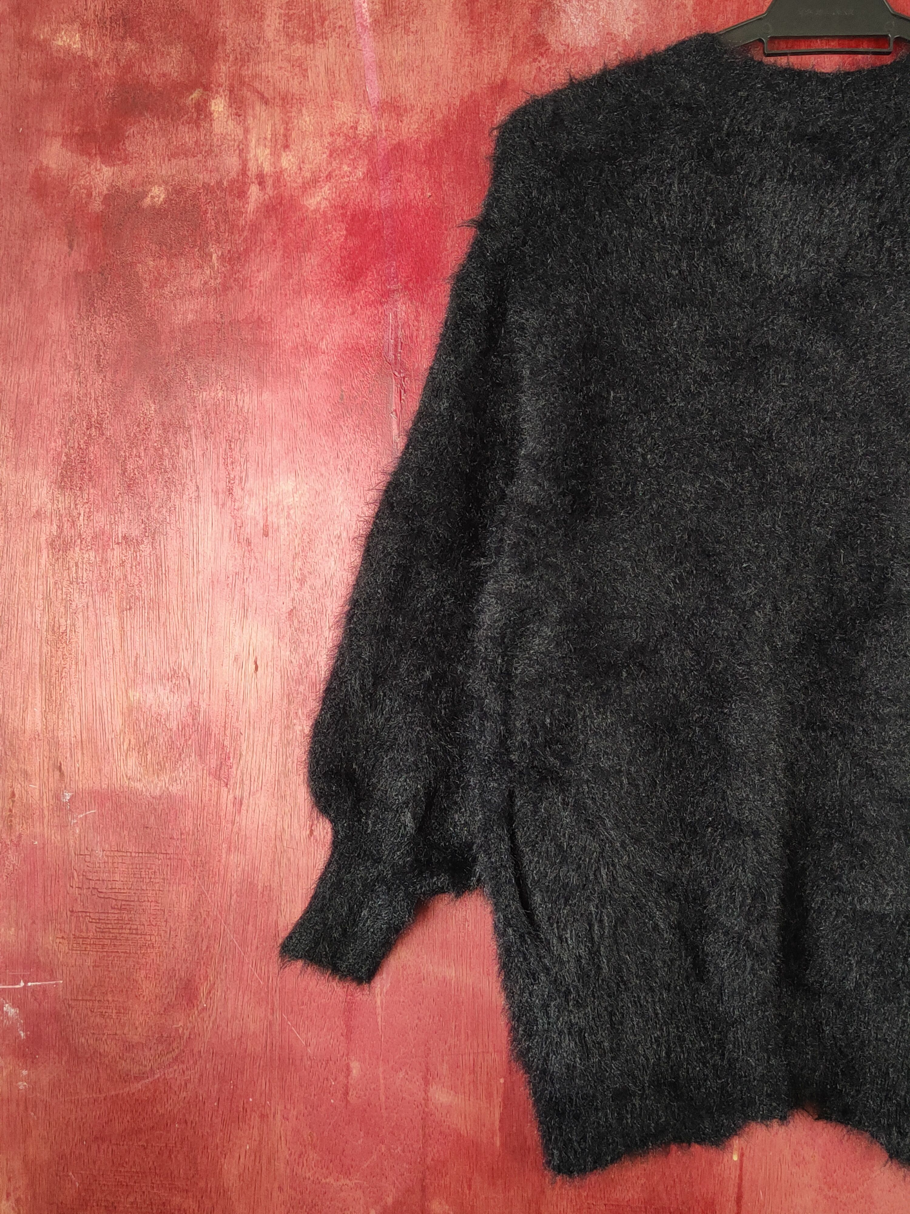 Japanese Brand GU Black Shag Shaggy Fur Mohair Knitwear Cardigan #S1902 Size M / US 6-8 / IT 42-44 - 8 Thumbnail