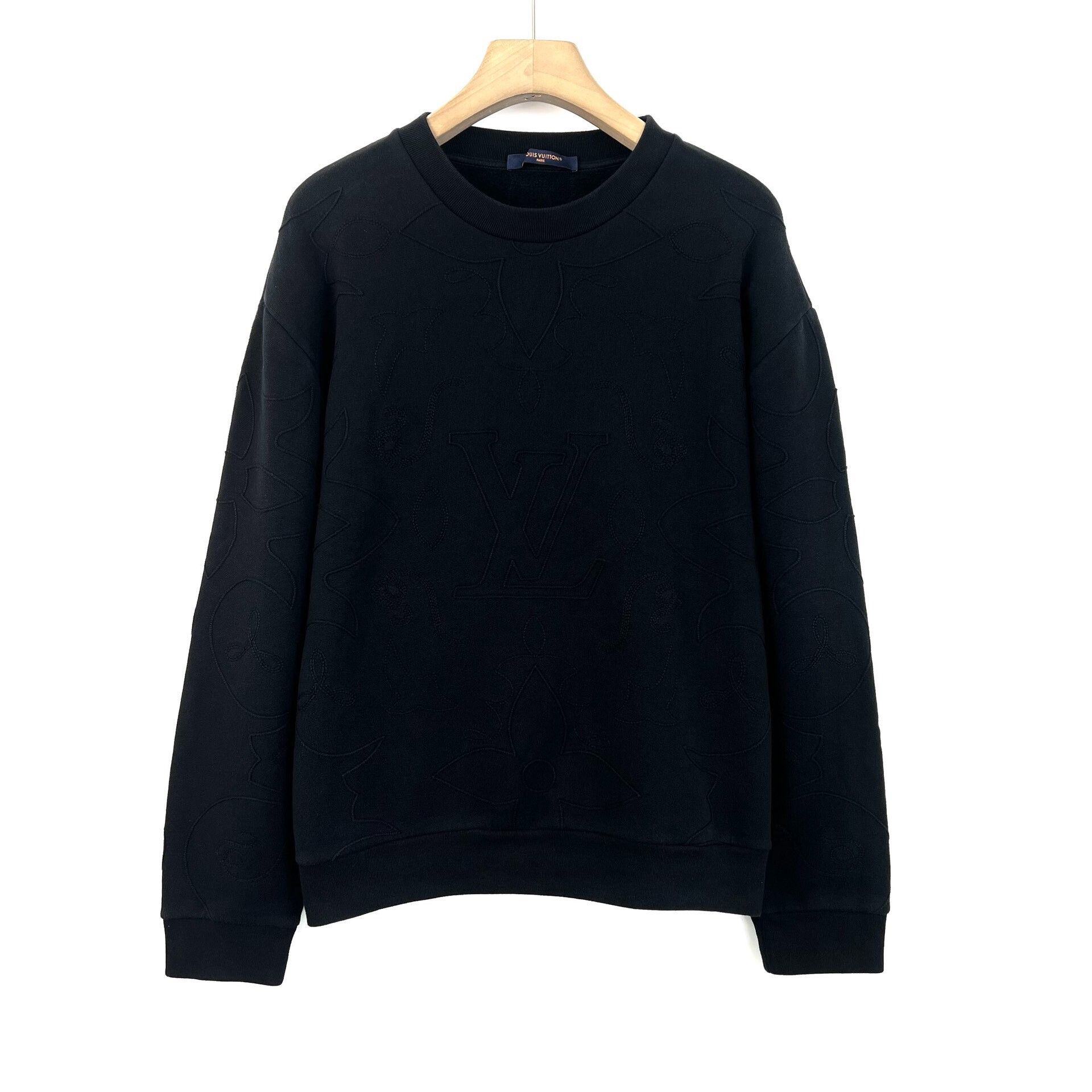 Louis Vuitton Louis Vuitton Black Monogram Knit Sweater Size US L / EU 52-54 / 3 - 1 Thumbnail