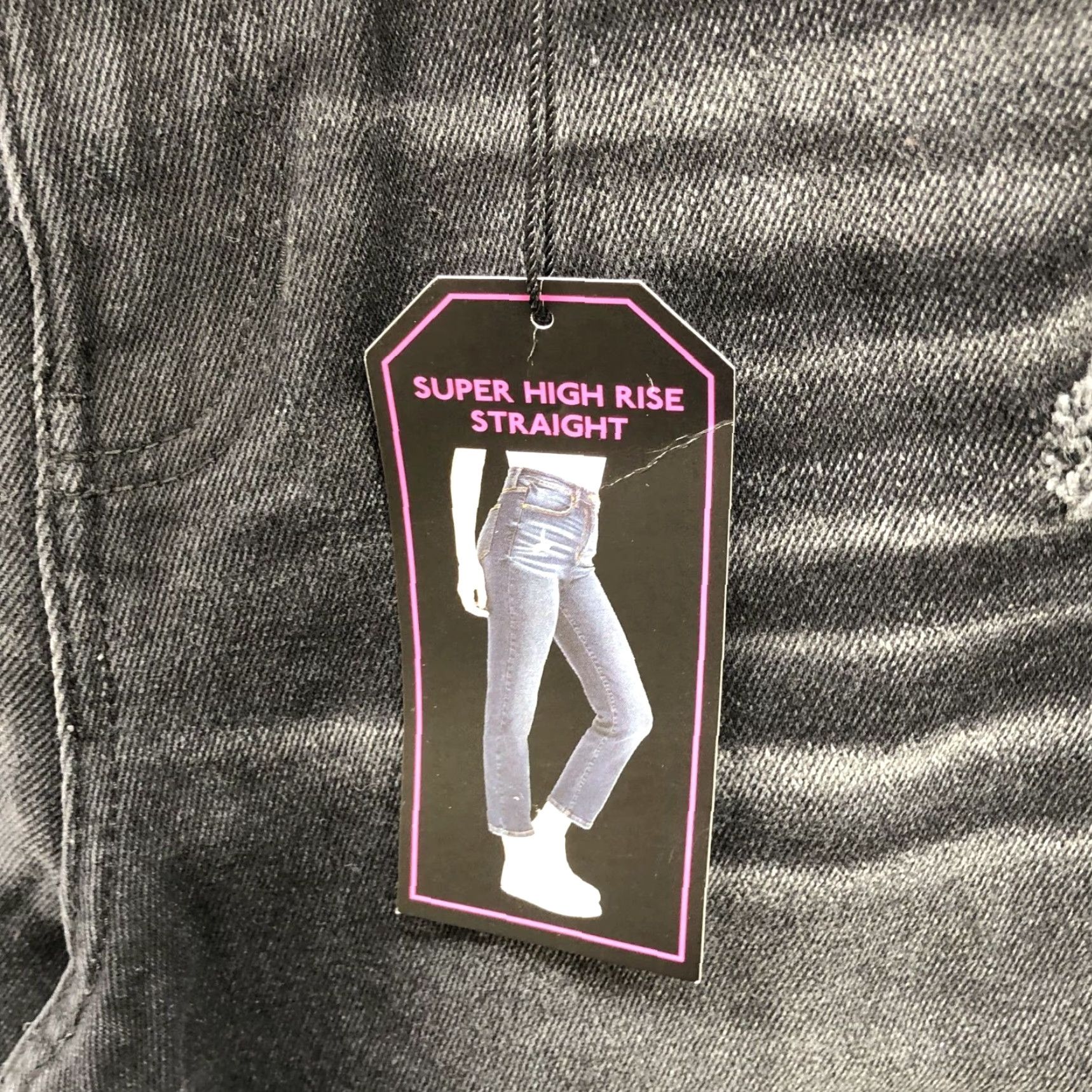 Vintage NWT No Boundaries Super High Rise Straight Curvy Jeans Juniors Womens 15 Black Size 36" / US 14 / IT 50 - 5 Thumbnail