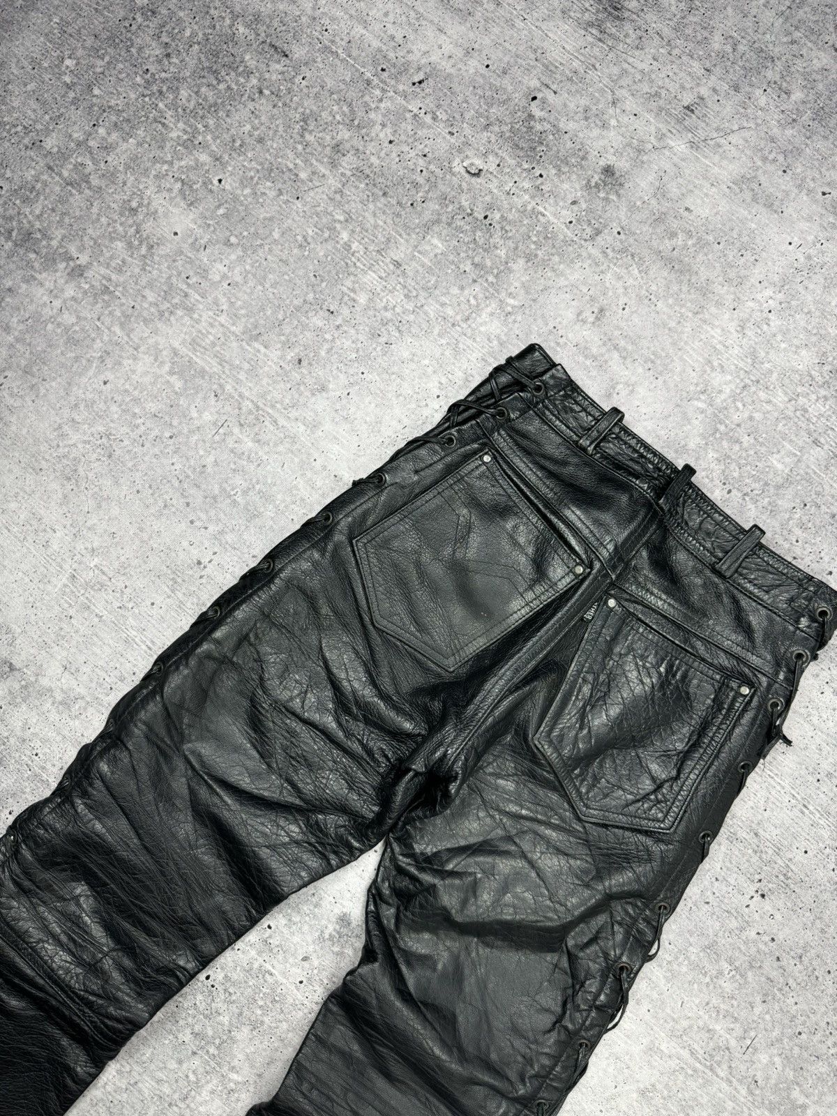 Genuine Leather × Vintage Vintage 90’s Y2K Style Casual Cowboy Genuine Leather Pants Size US 28 / EU 44 - 20 Thumbnail